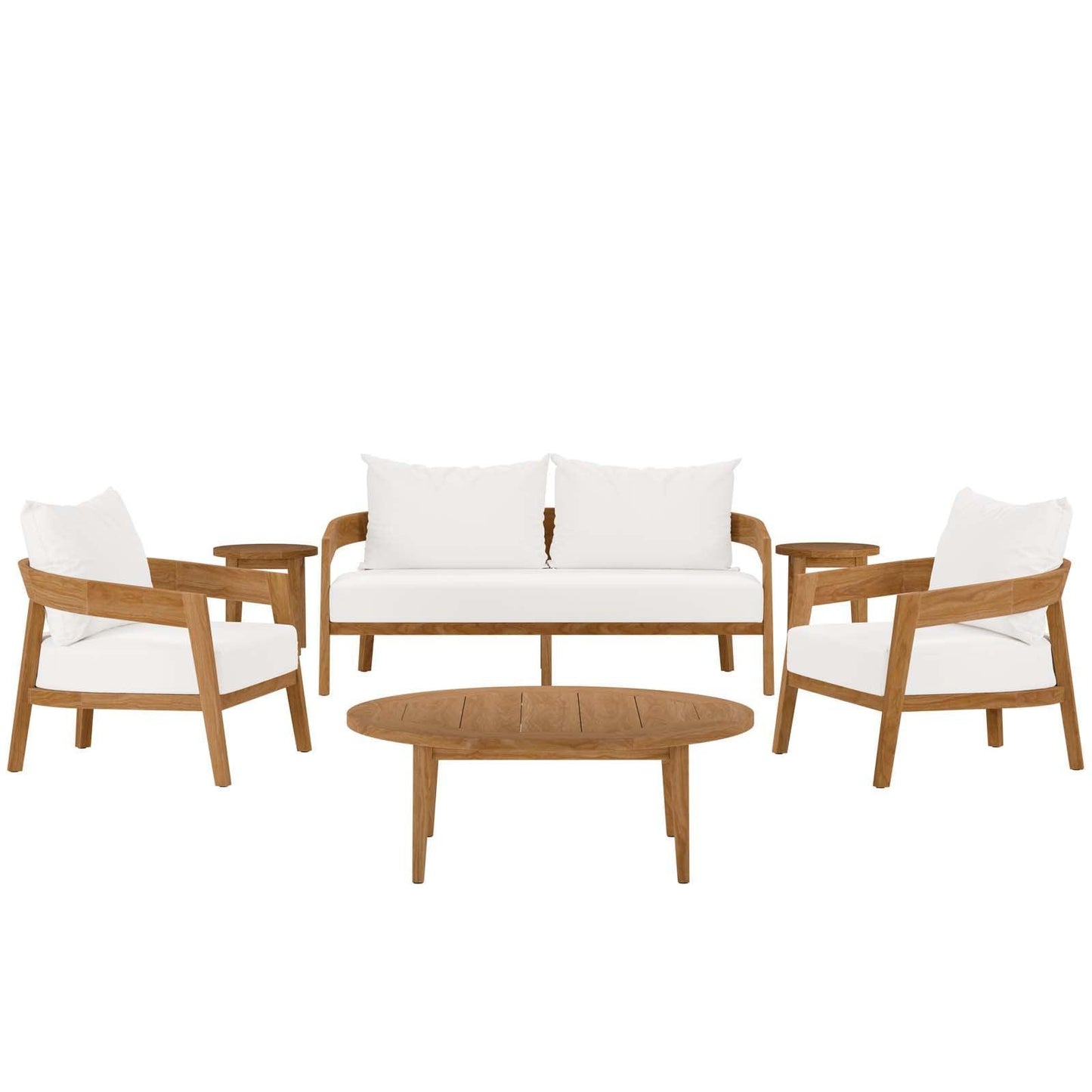 Modway Brisbane 6-Piece Teak Wood Outdoor Patio Set FredCo