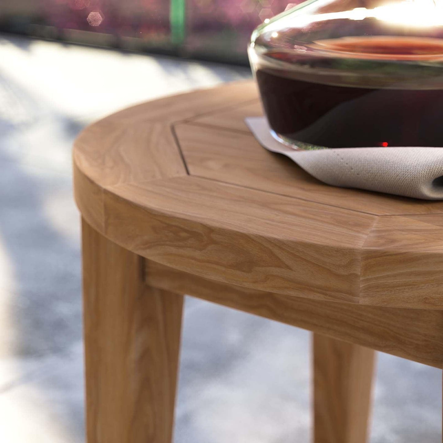Modway Brisbane Teak Wood Outdoor Patio Side Table FredCo
