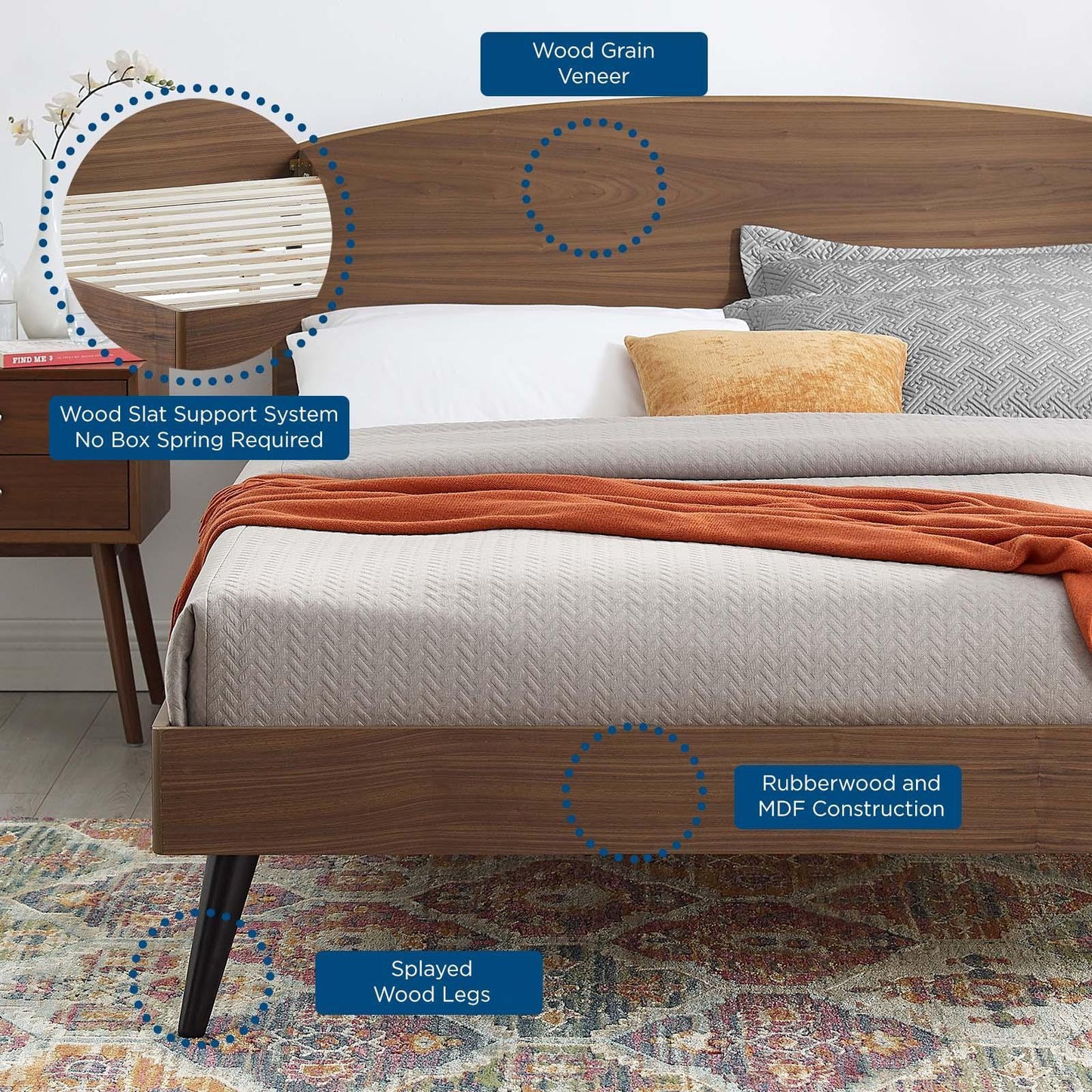 Modway Bronwen King Wood Platform Bed FredCo