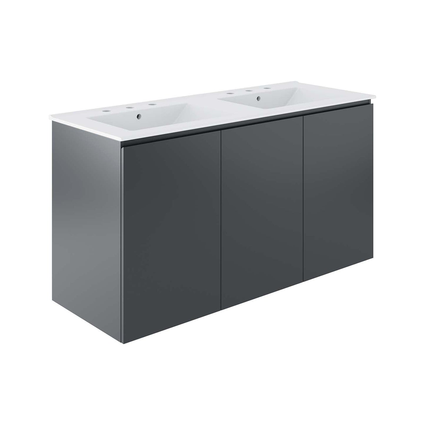 Modway Bryn 48" Wall-Mount Double Sink Bathroom Vanity FredCo