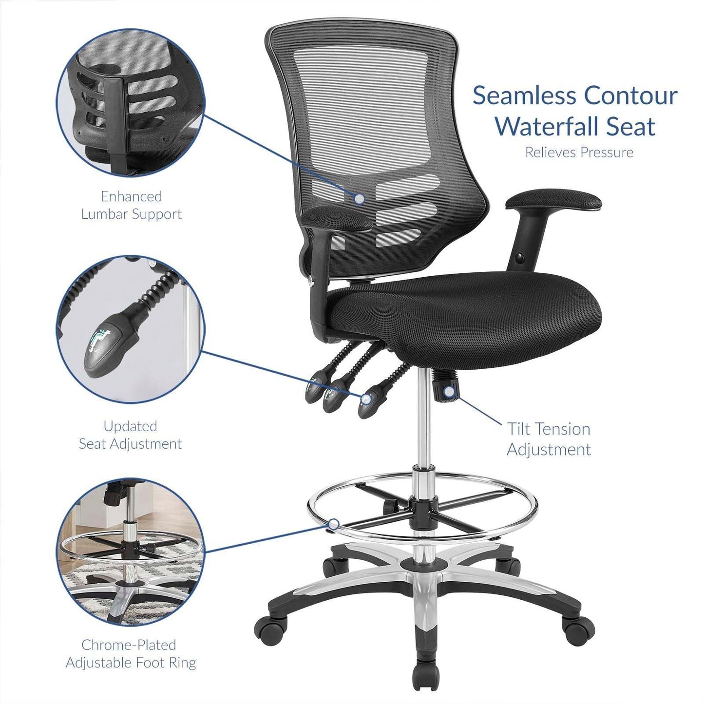 Modway Calibrate Mesh Drafting Chair FredCo