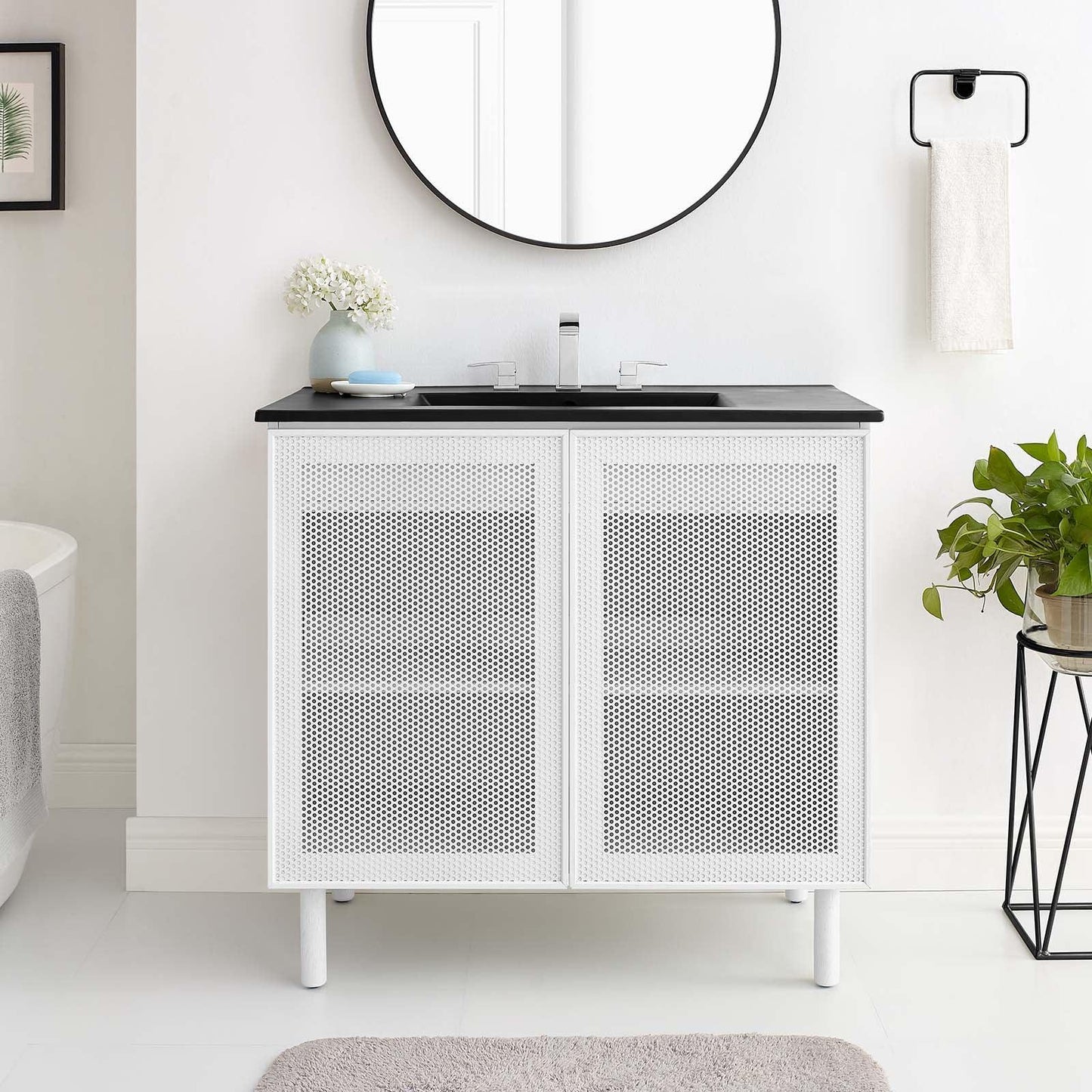 Modway Calla 36" Perforated Metal Bathroom Vanity FredCo