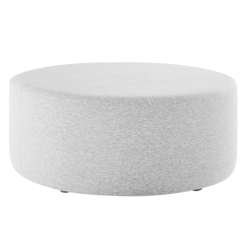 Modway Callum Large 38" Round Woven Heathered Fabric Upholstered Ottoman FredCo