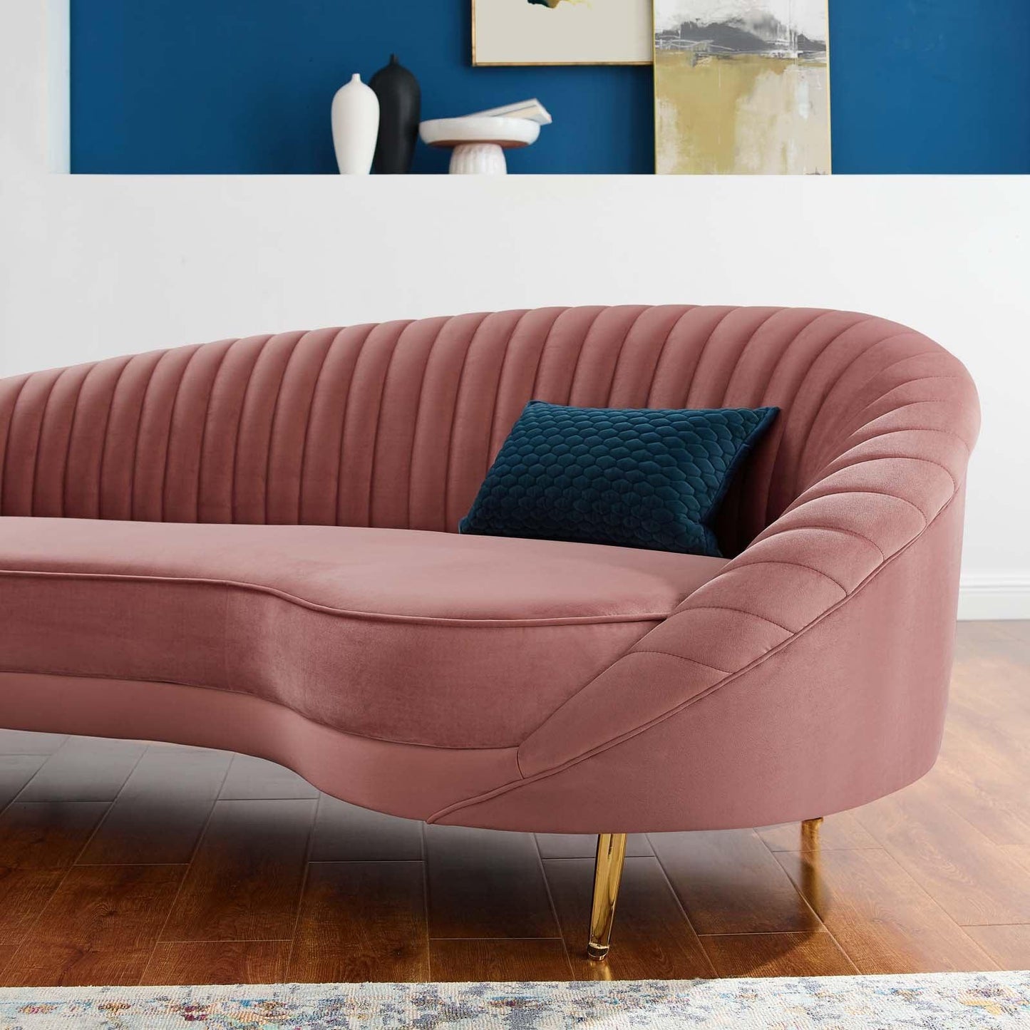 Modway Camber Channel Tufted Performance Velvet Sofa FredCo