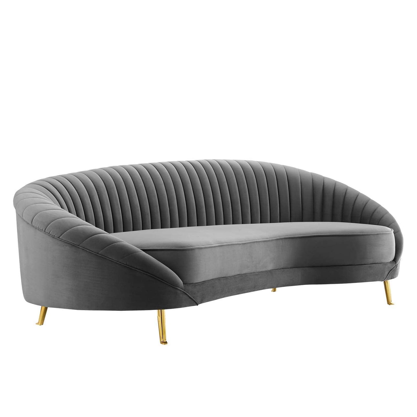Modway Camber Channel Tufted Performance Velvet Sofa FredCo