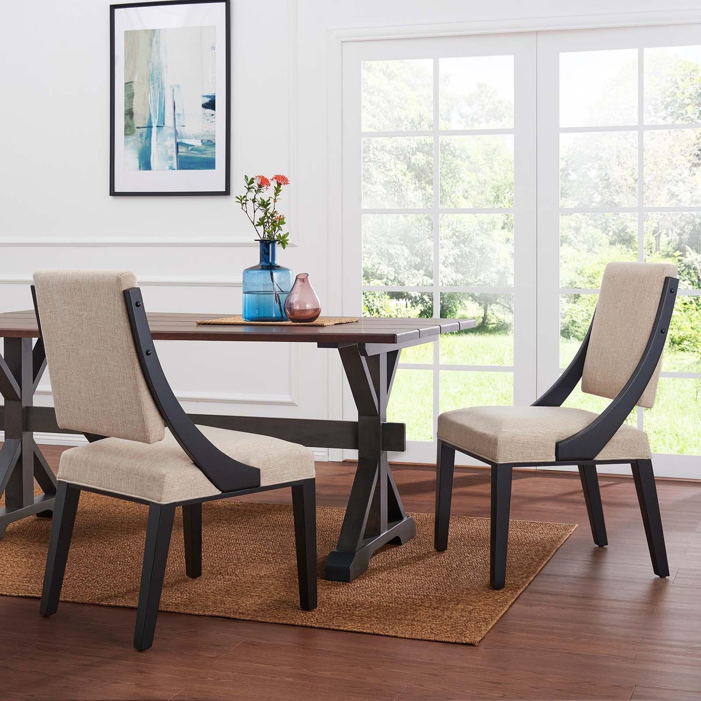 Modway Cambridge Upholstered Fabric Dining Chairs - Set of 2 FredCo