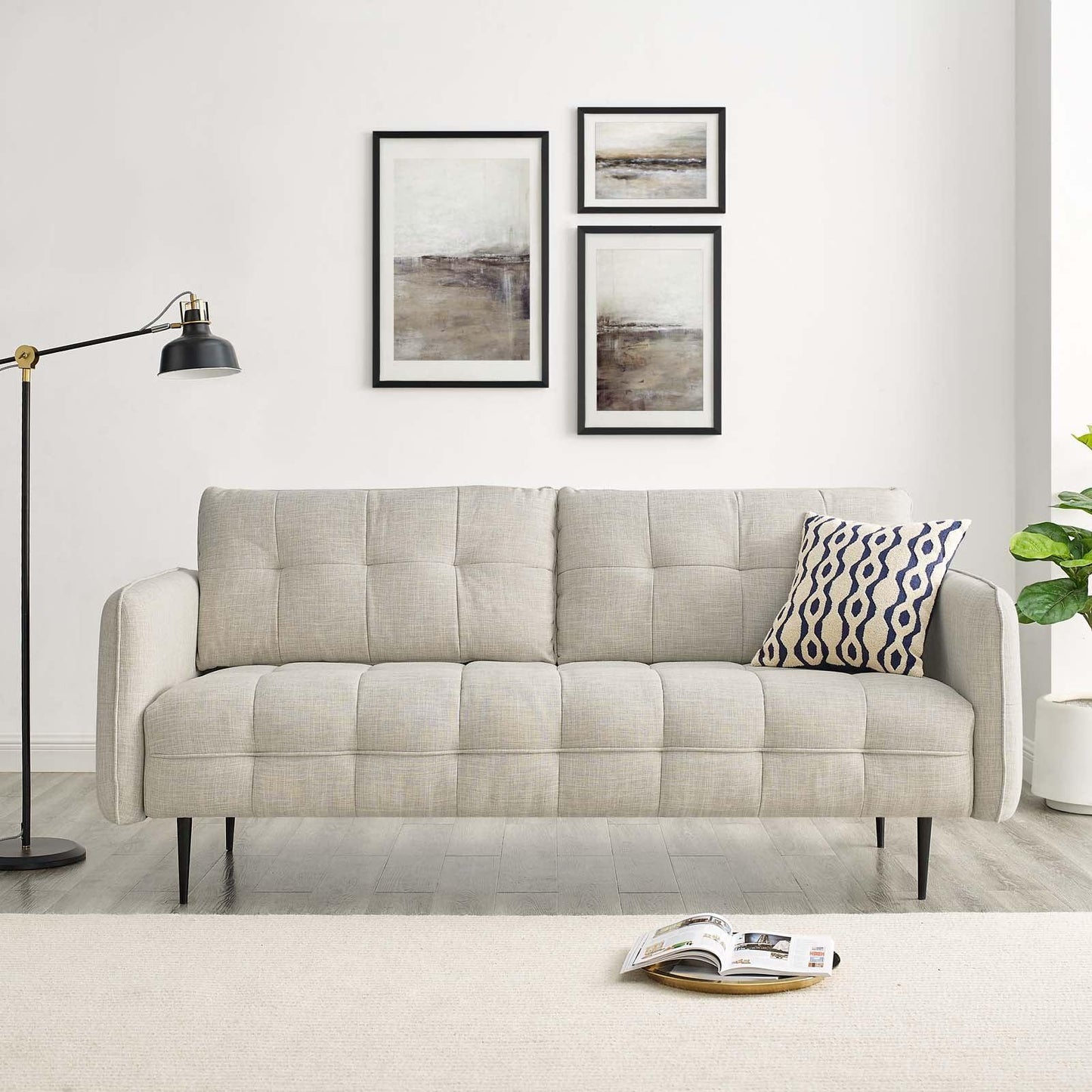 Modway Cameron Tufted Fabric Sofa FredCo