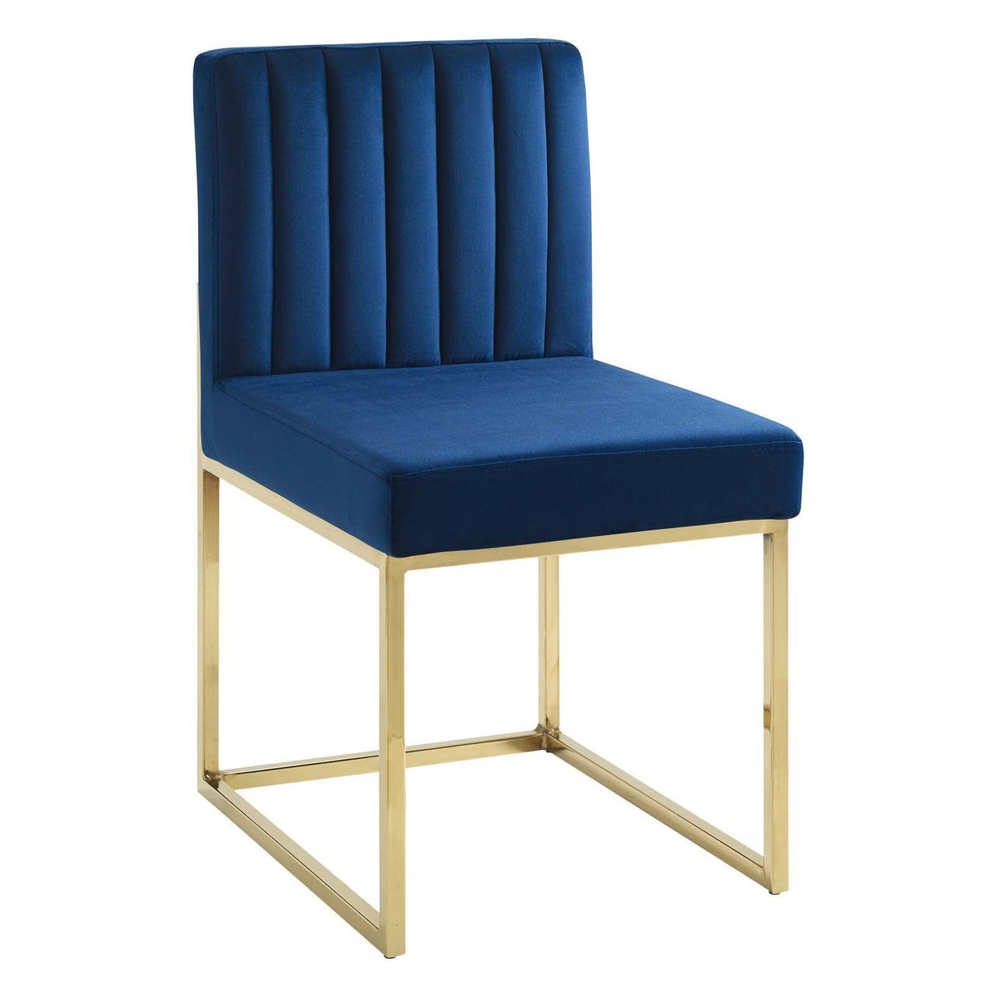 Modway Carriage Channel Tufted Sled Base Performance Velvet Dining Chair FredCo
