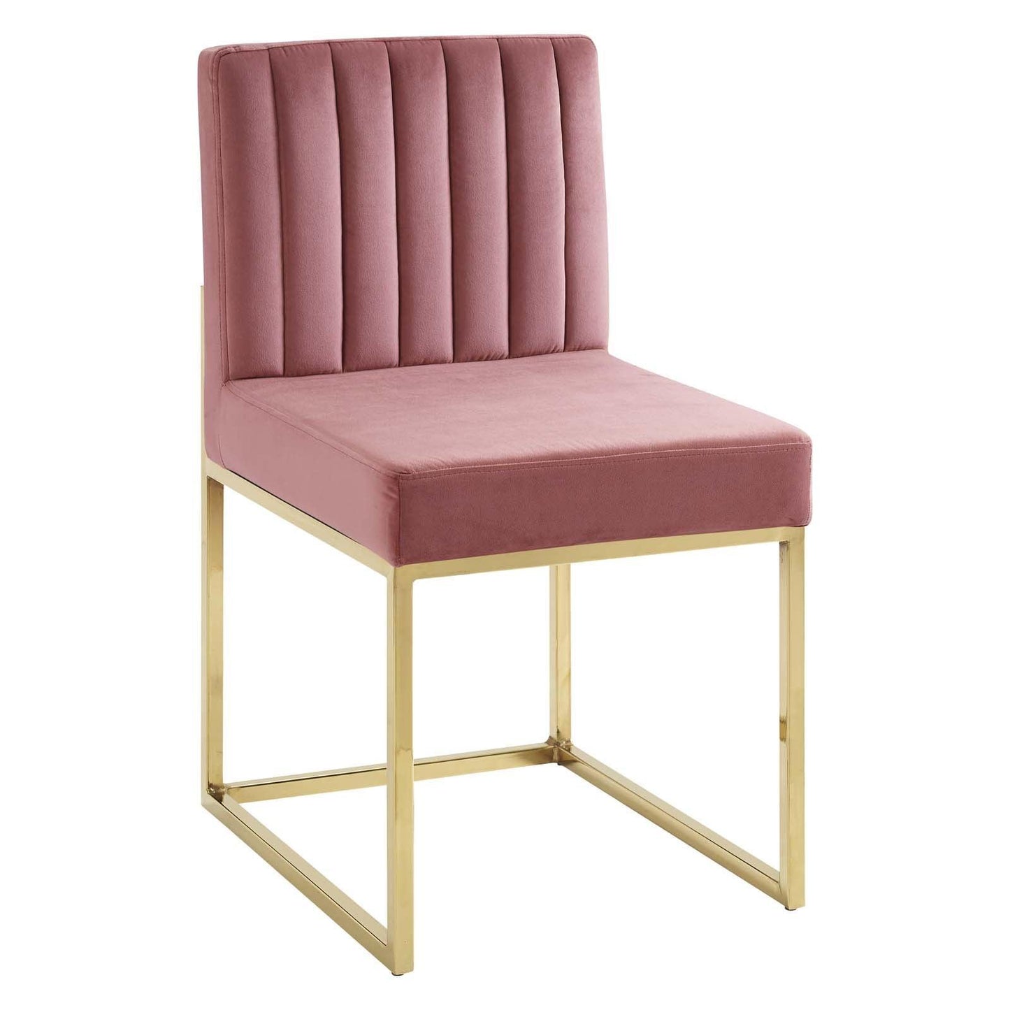 Modway Carriage Channel Tufted Sled Base Performance Velvet Dining Chair FredCo