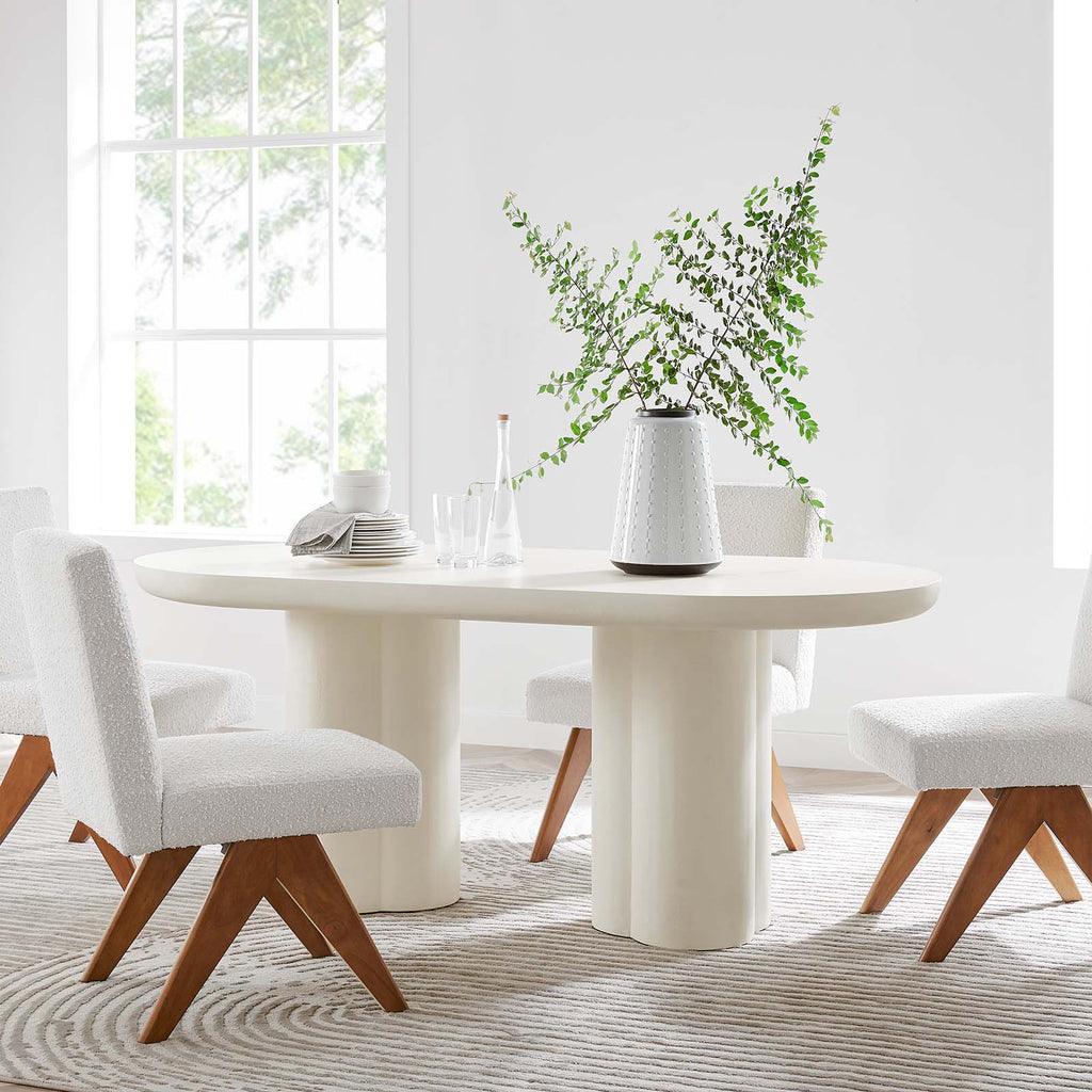 Modway Caspian 72" Oval Concrete Dining Table FredCo