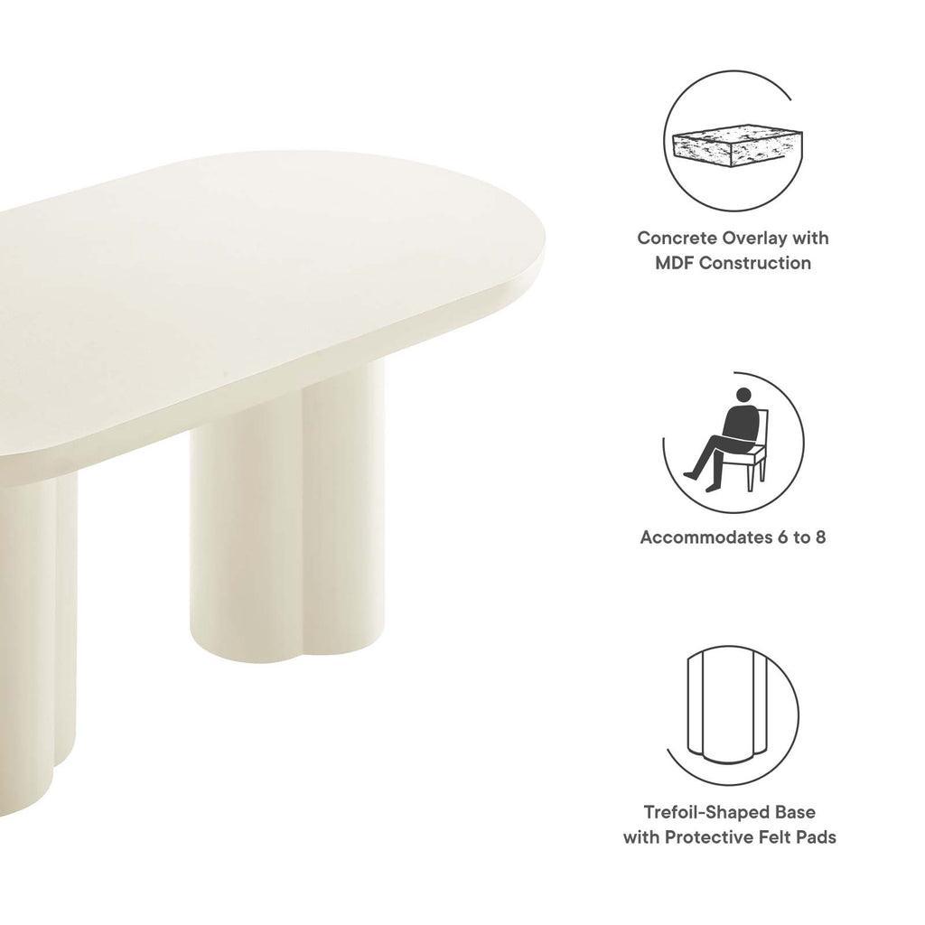 Modway Caspian 72" Oval Concrete Dining Table FredCo