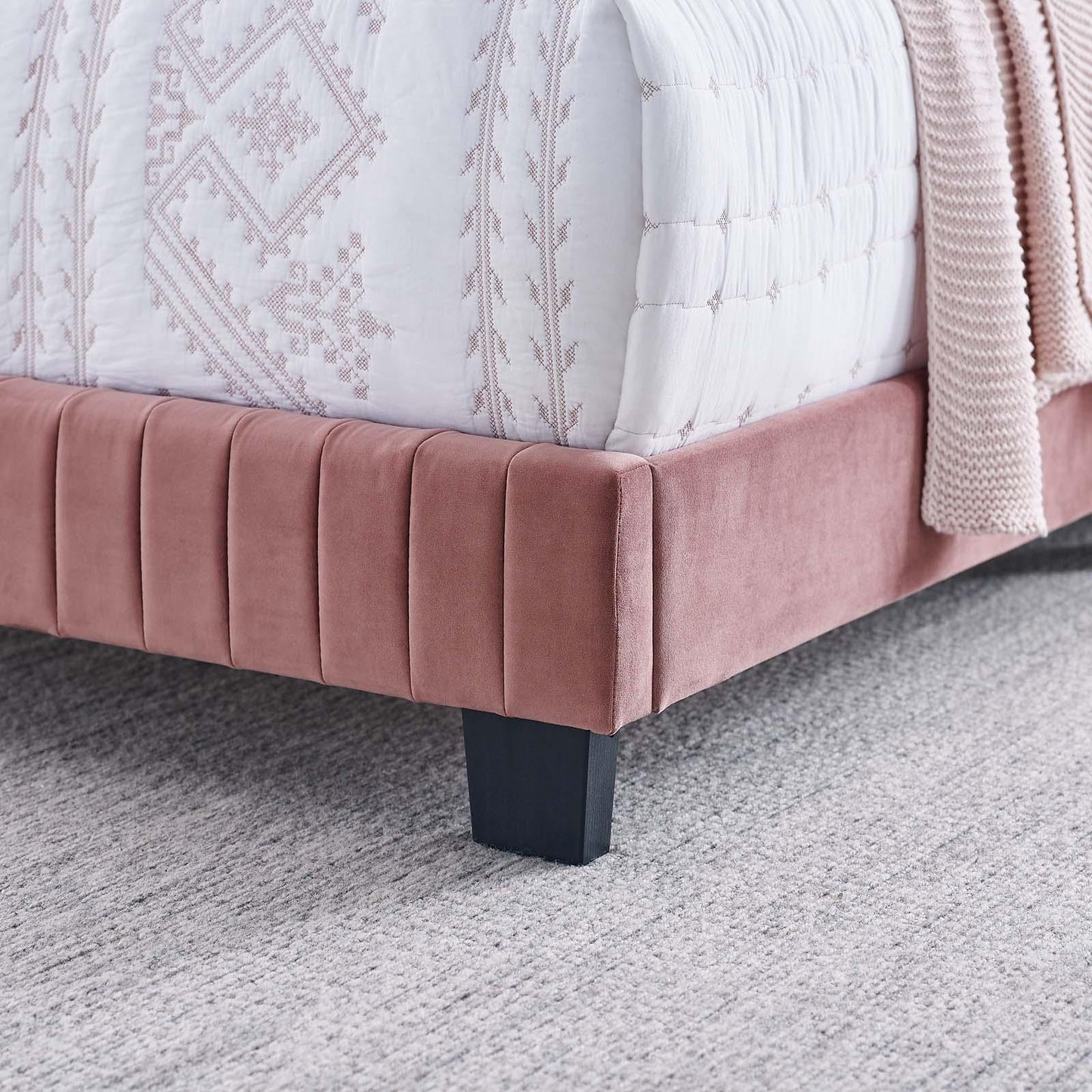 Modway Celine Channel Tufted Performance Velvet King Bed FredCo