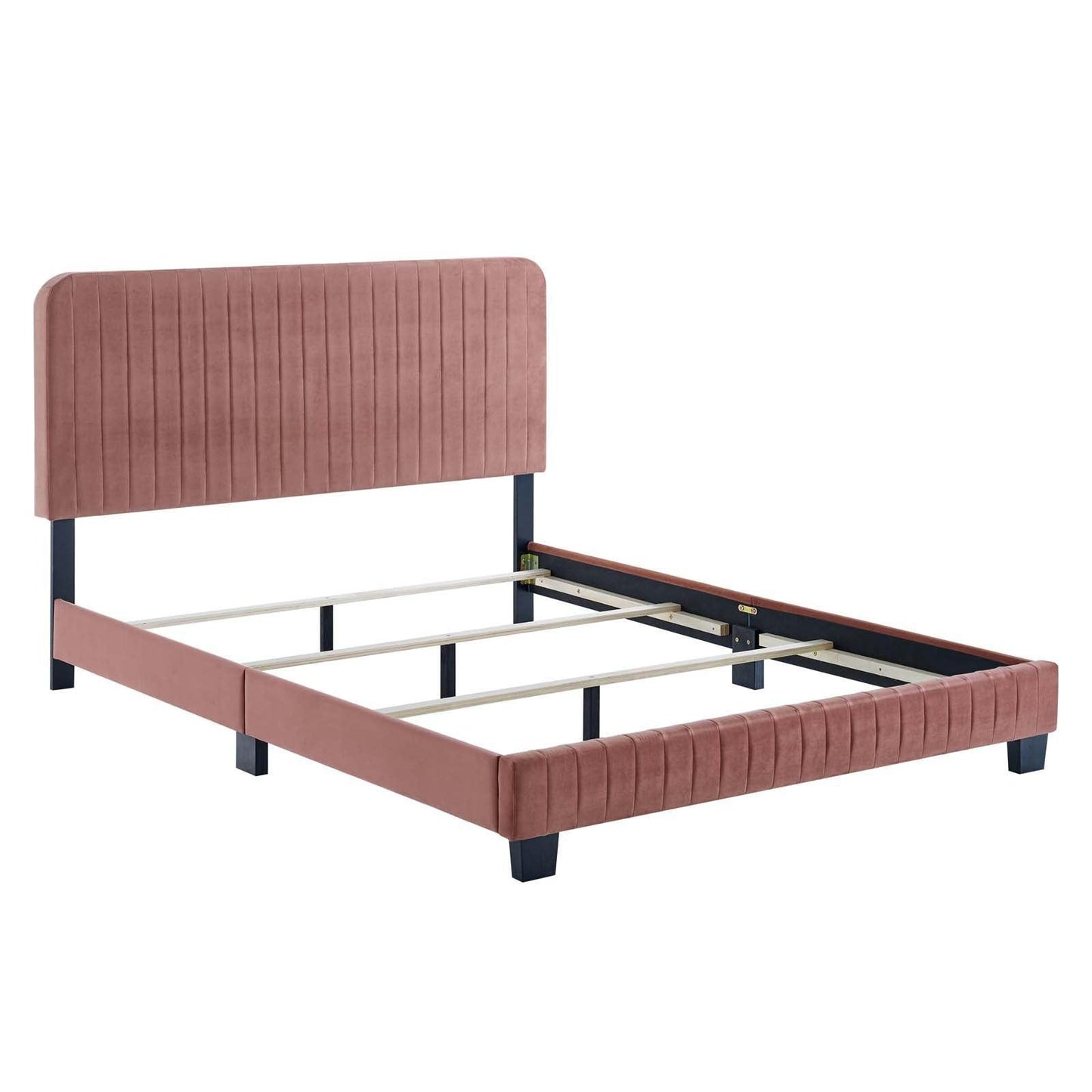 Modway Celine Channel Tufted Performance Velvet King Bed FredCo