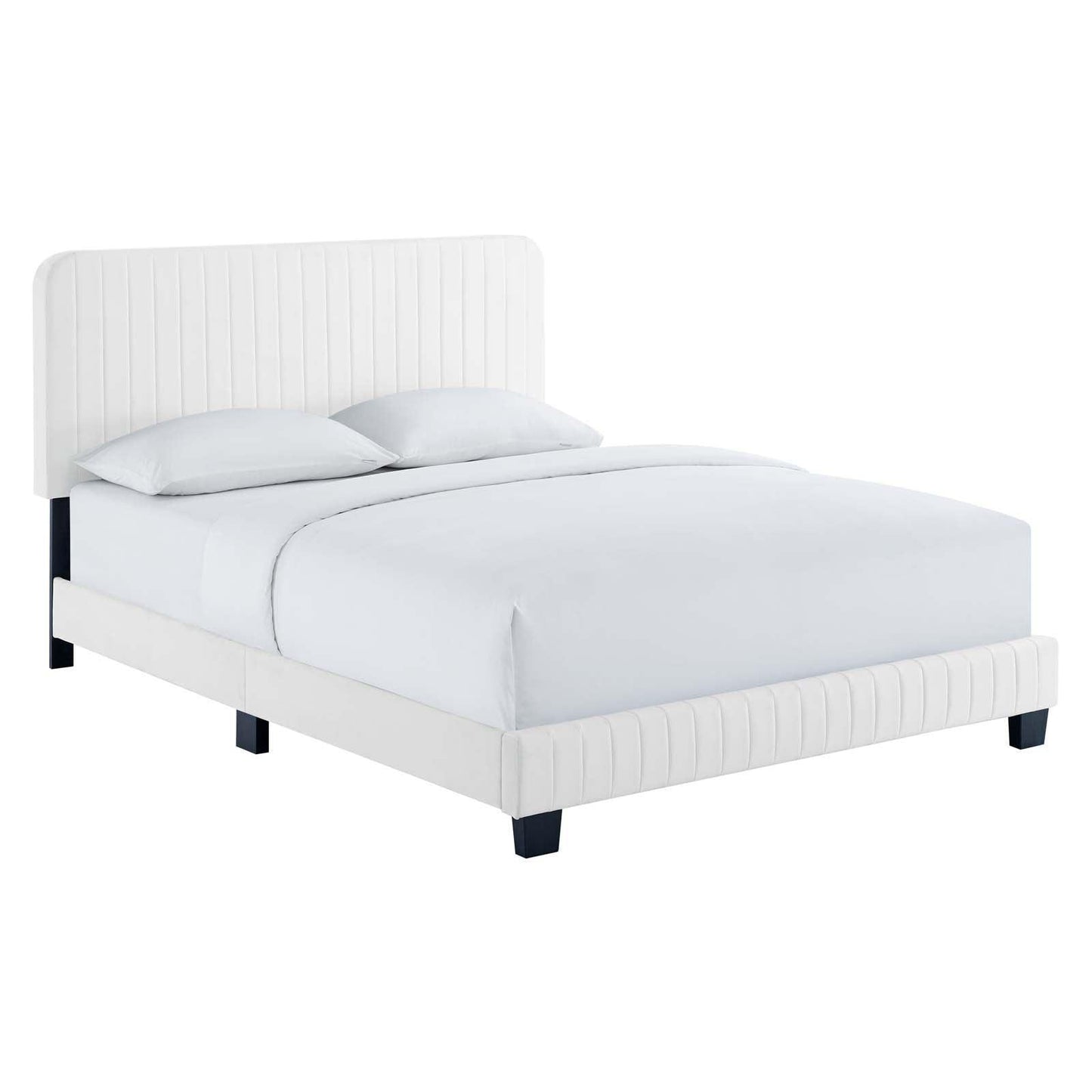 Modway Celine Channel Tufted Performance Velvet Twin Platform Bed FredCo