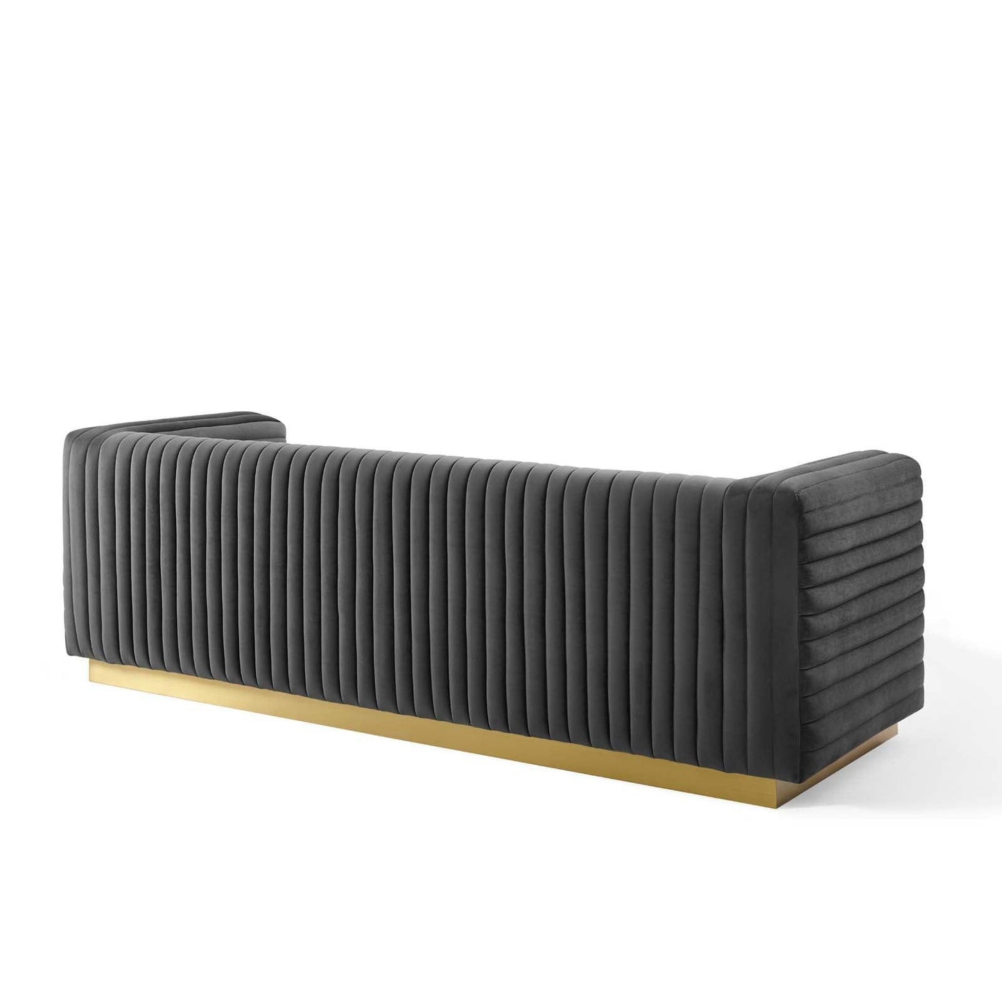 Modway Charisma Channel Tufted Performance Velvet Living Room Sofa FredCo