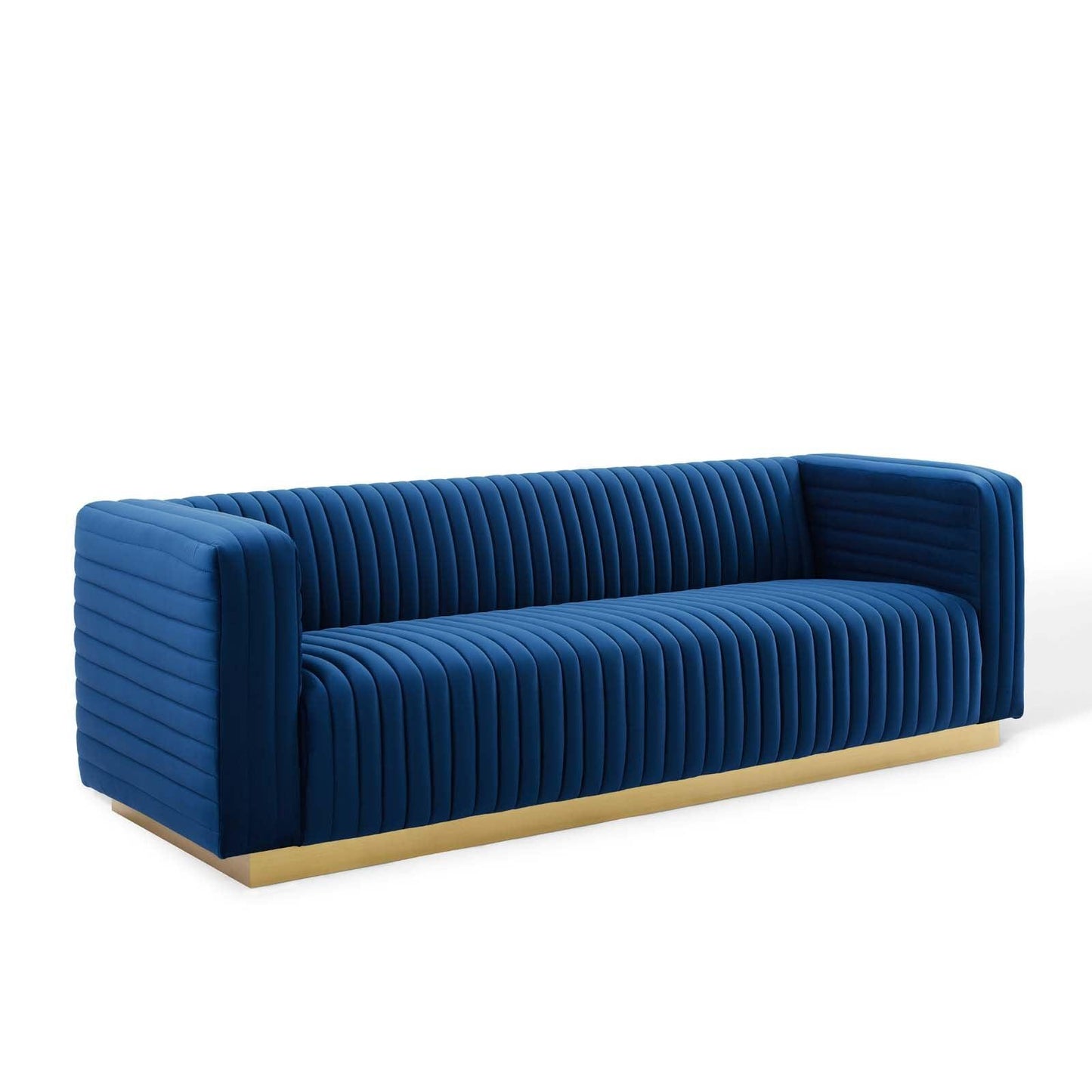 Modway Charisma Channel Tufted Performance Velvet Living Room Sofa FredCo