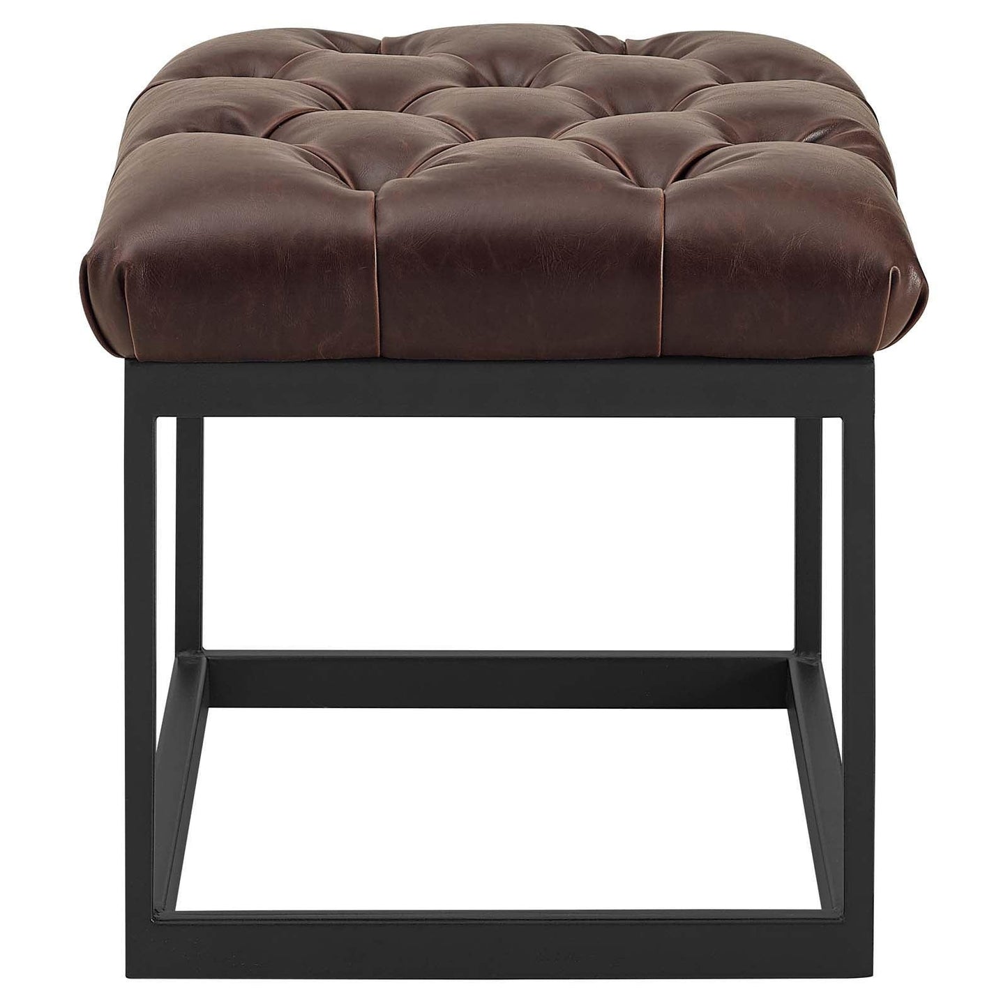 Modway Cherish Antique Button Tufted Faux Leather Ottoman FredCo