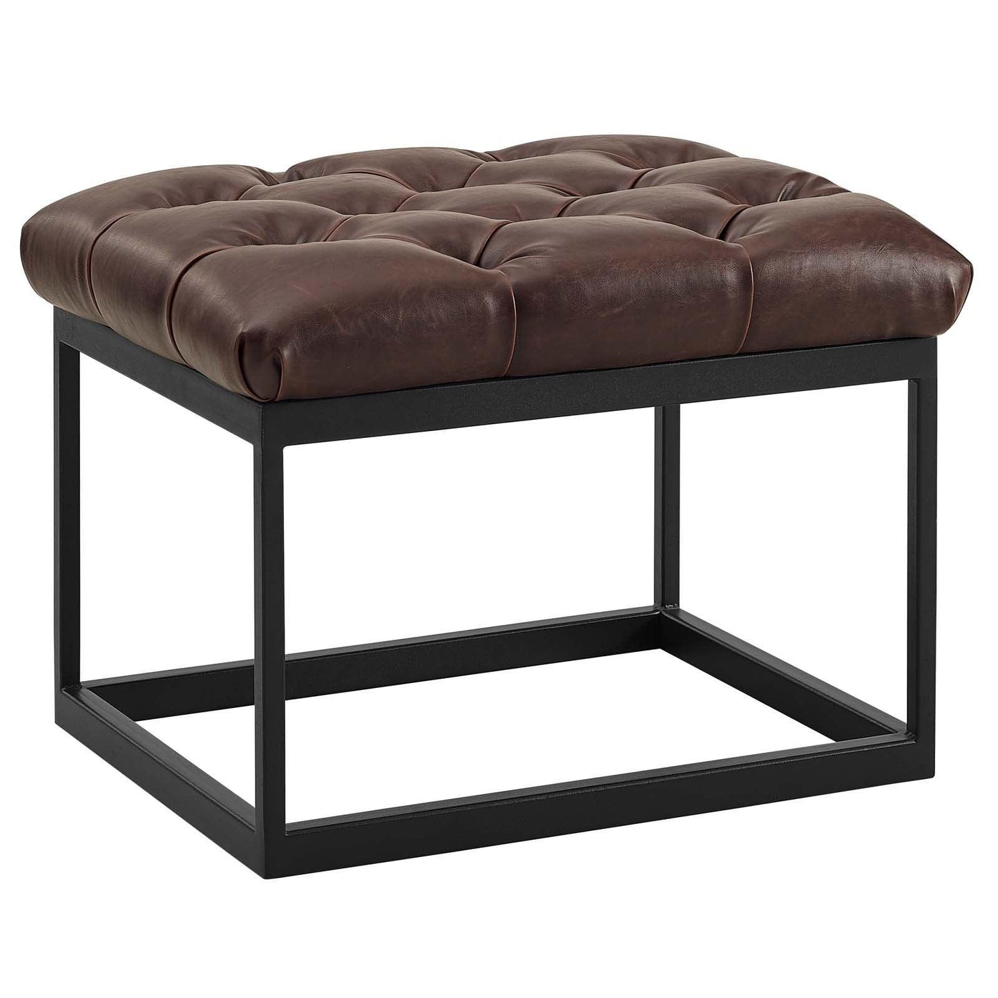 Modway Cherish Antique Button Tufted Faux Leather Ottoman FredCo