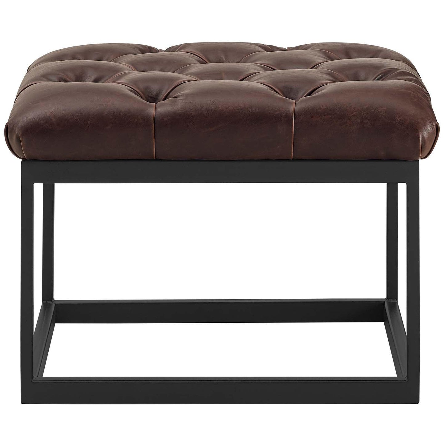 Modway Cherish Antique Button Tufted Faux Leather Ottoman FredCo