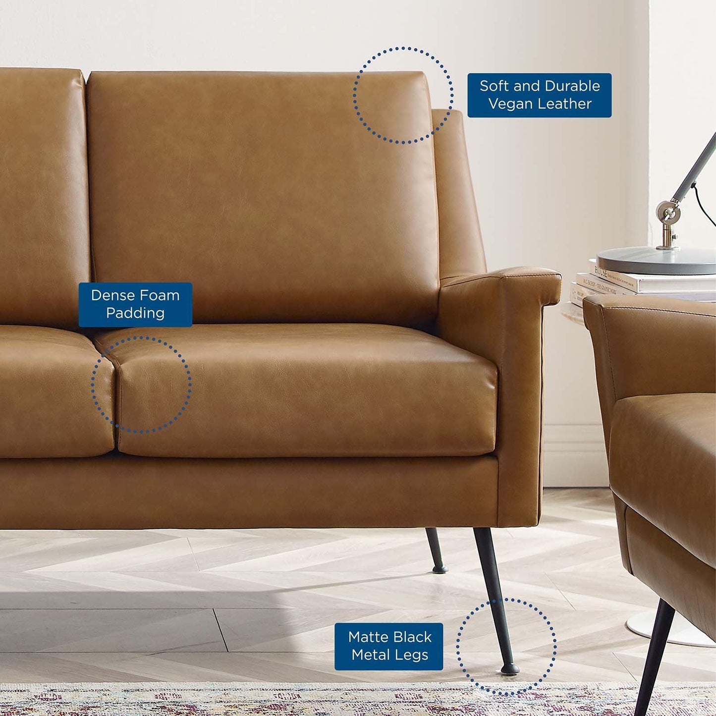 Modway Chesapeake Vegan Leather Sofa FredCo