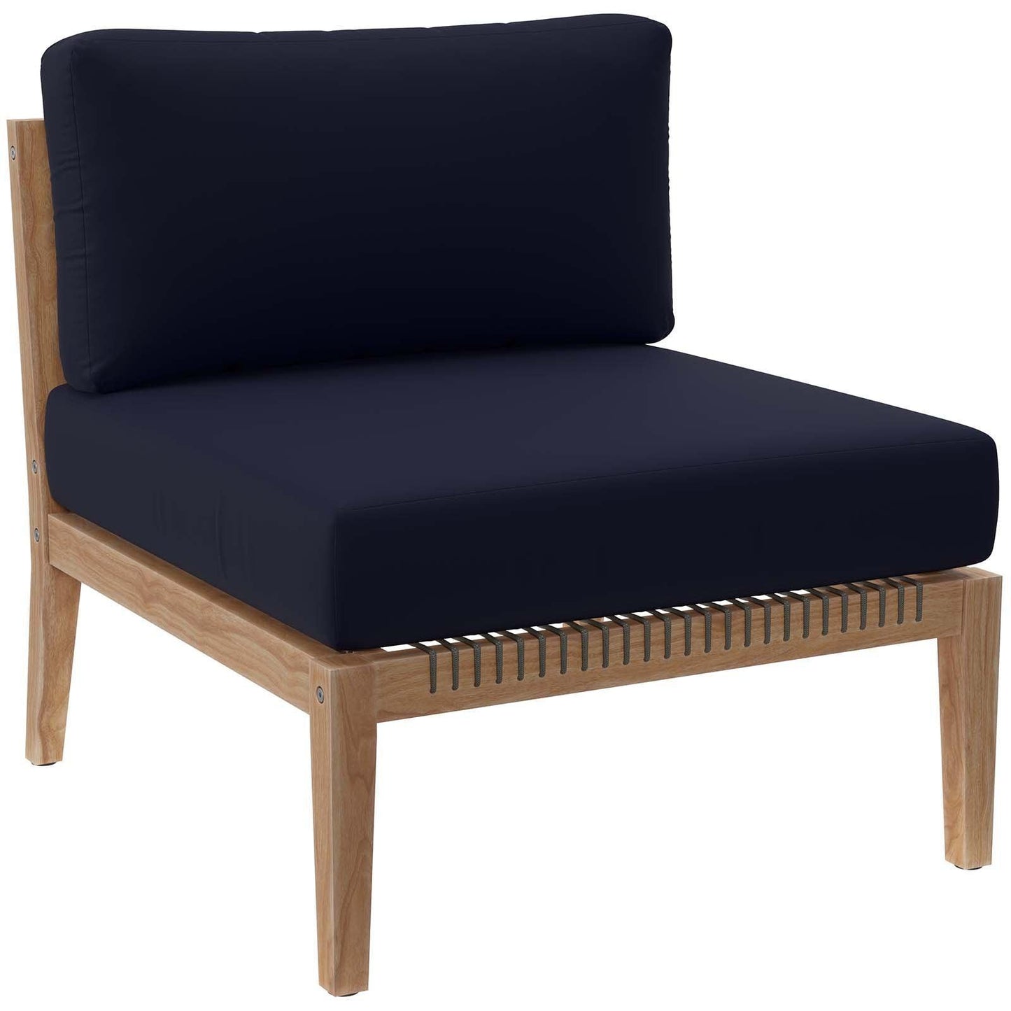 Modway Clearwater Outdoor Patio Teak Wood Armless Chair FredCo