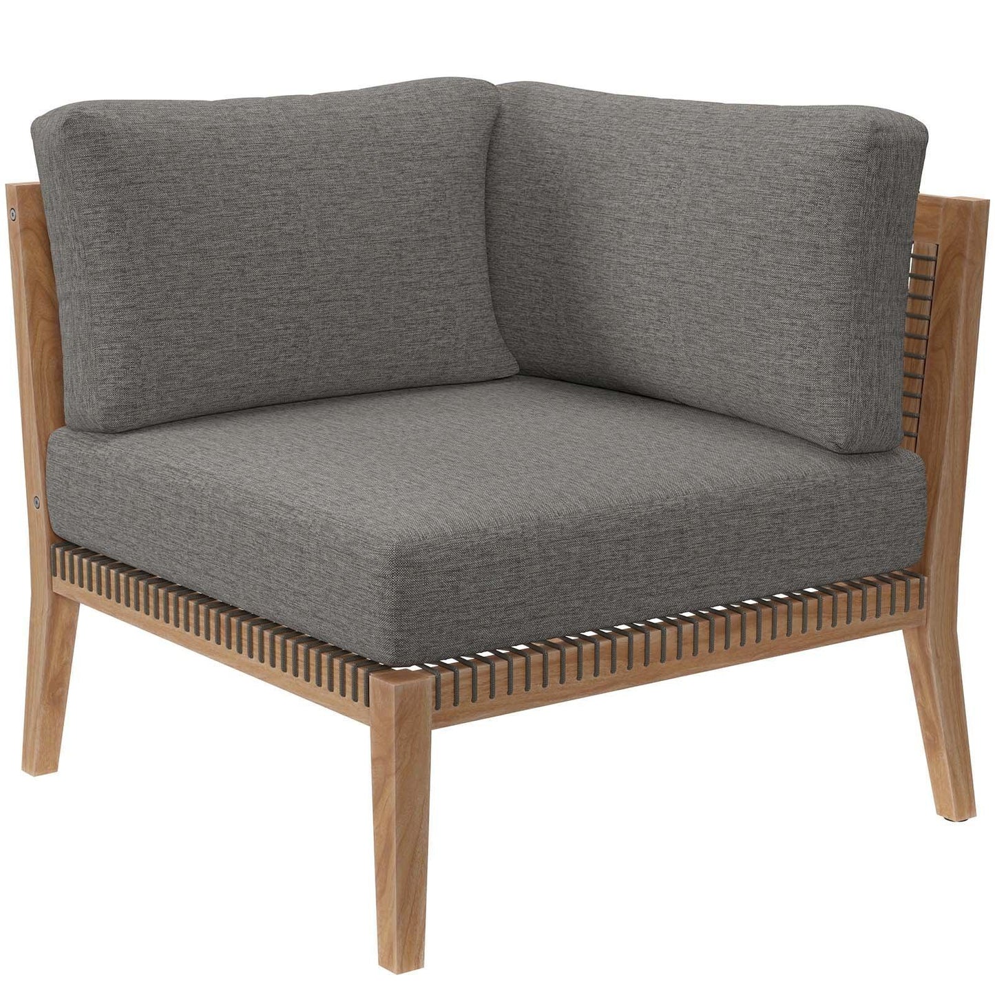 Modway Clearwater Outdoor Patio Teak Wood Loveseat FredCo