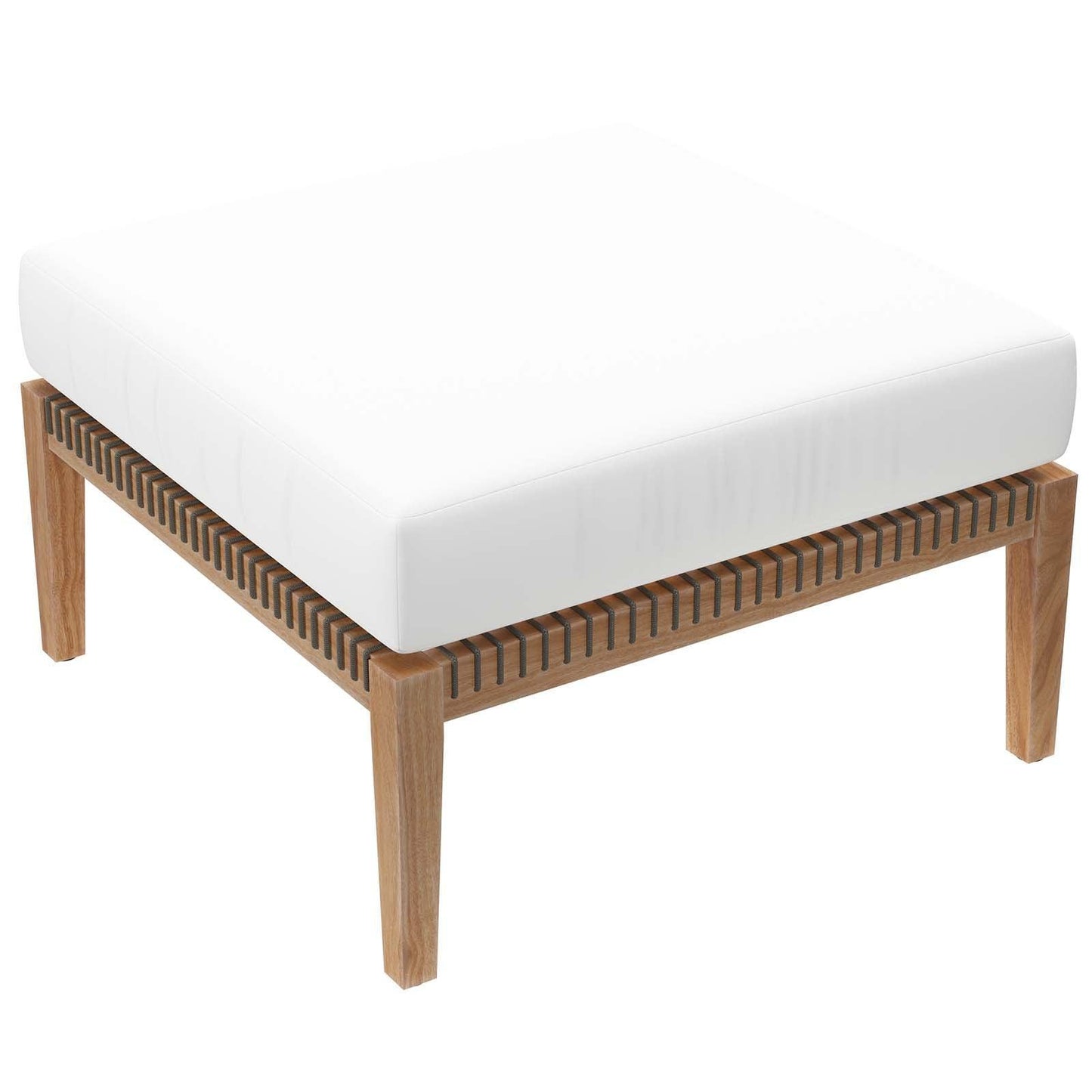 Modway Clearwater Outdoor Patio Teak Wood Ottoman FredCo