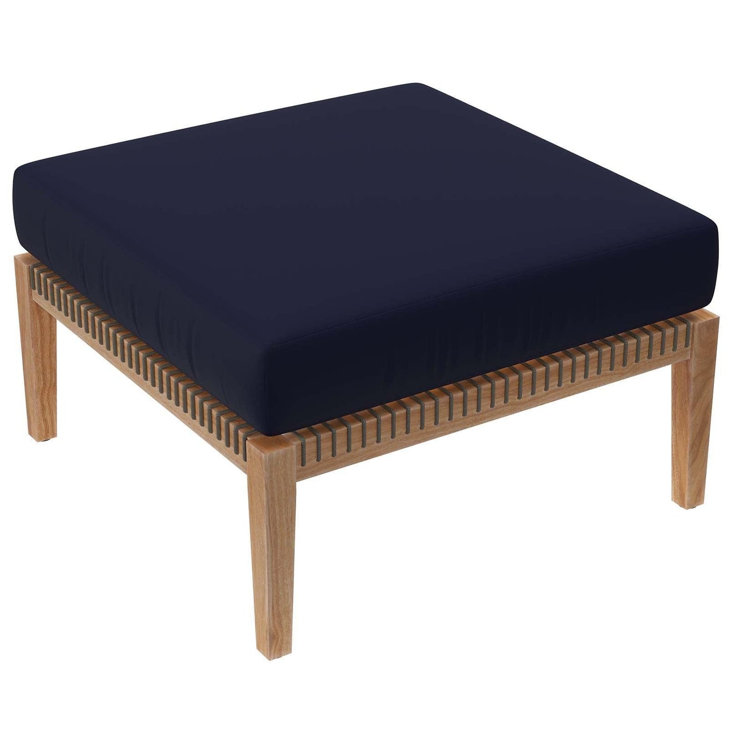 Modway Clearwater Outdoor Patio Teak Wood Ottoman FredCo