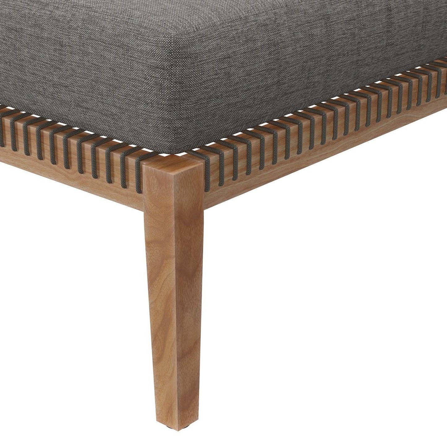 Modway Clearwater Outdoor Patio Teak Wood Ottoman FredCo