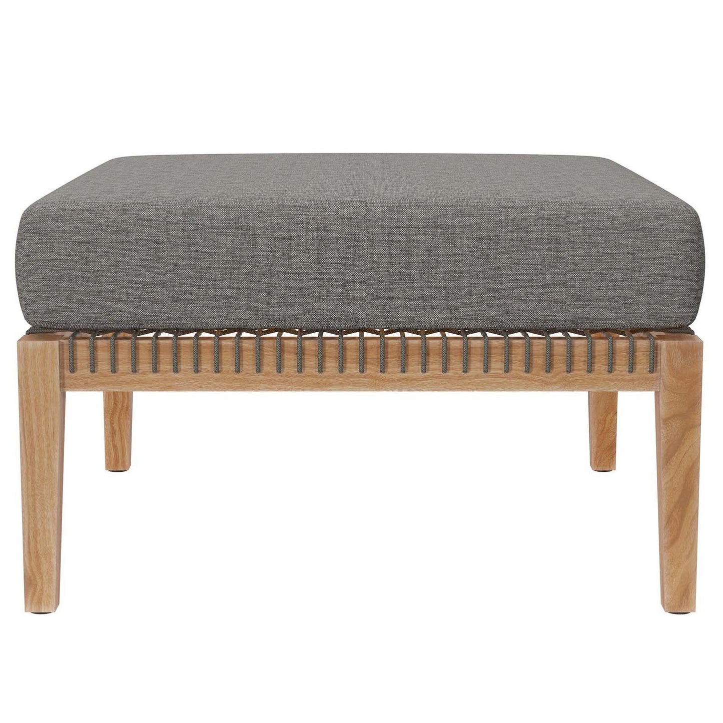 Modway Clearwater Outdoor Patio Teak Wood Ottoman FredCo