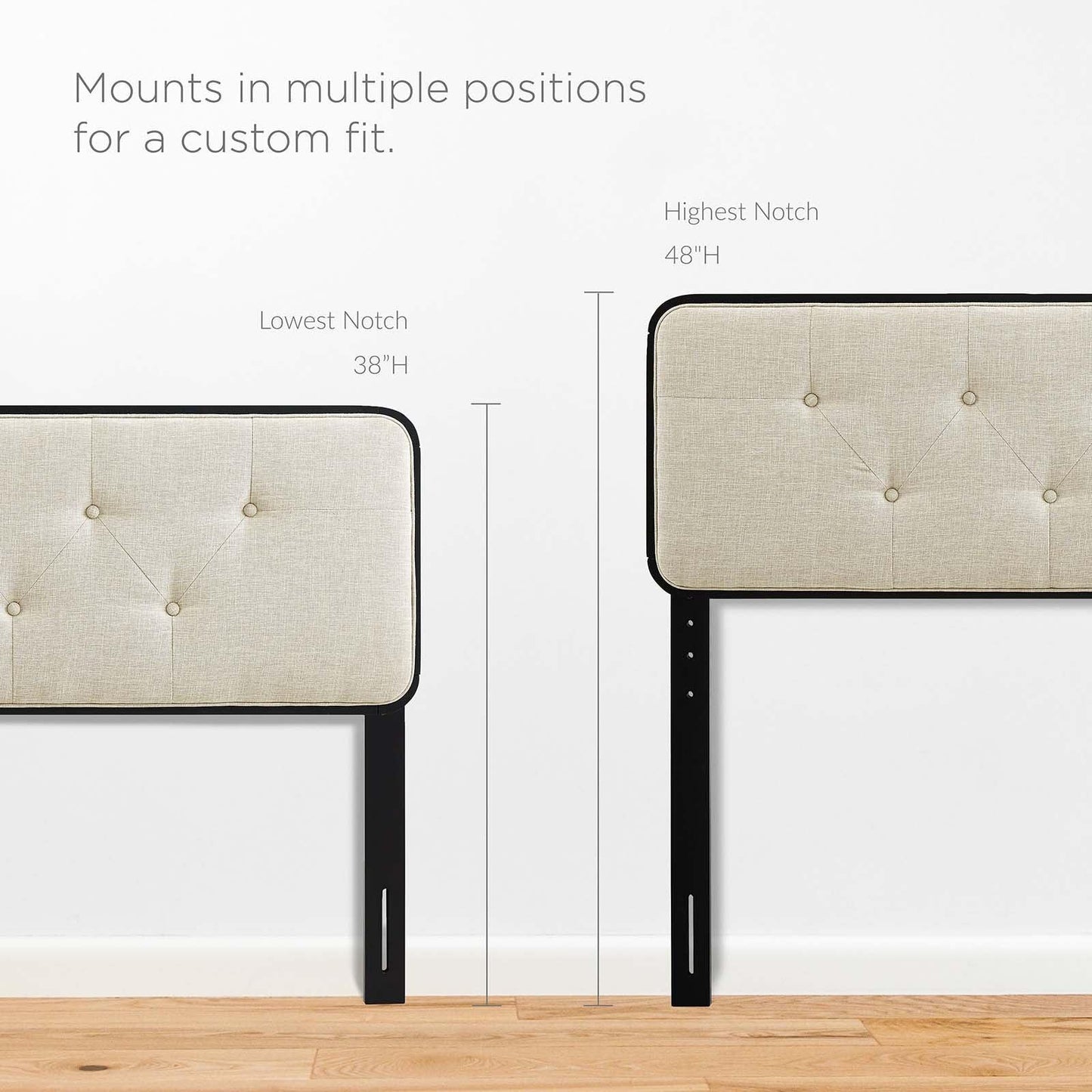 Modway Collins Tufted Queen Fabric and Wood Headboard FredCo