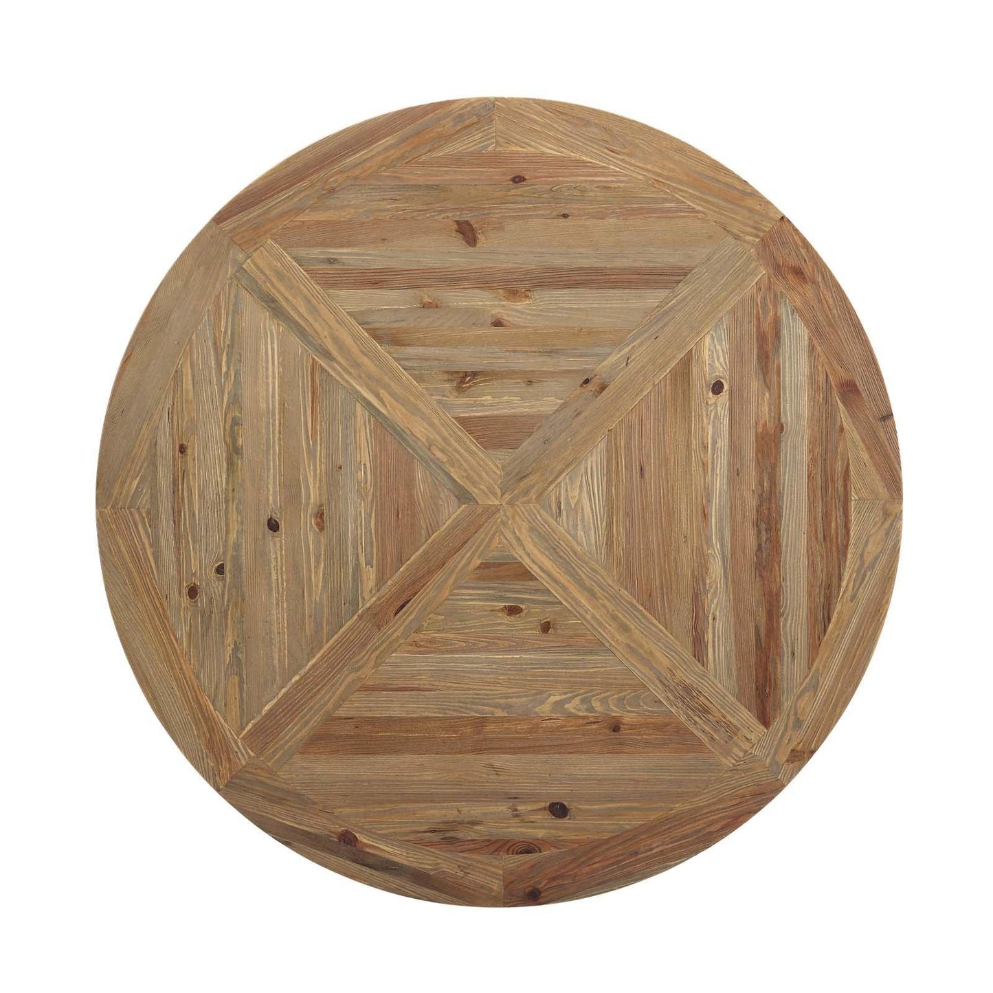 Modway Column 59" Round Pine Wood Dining Table FredCo