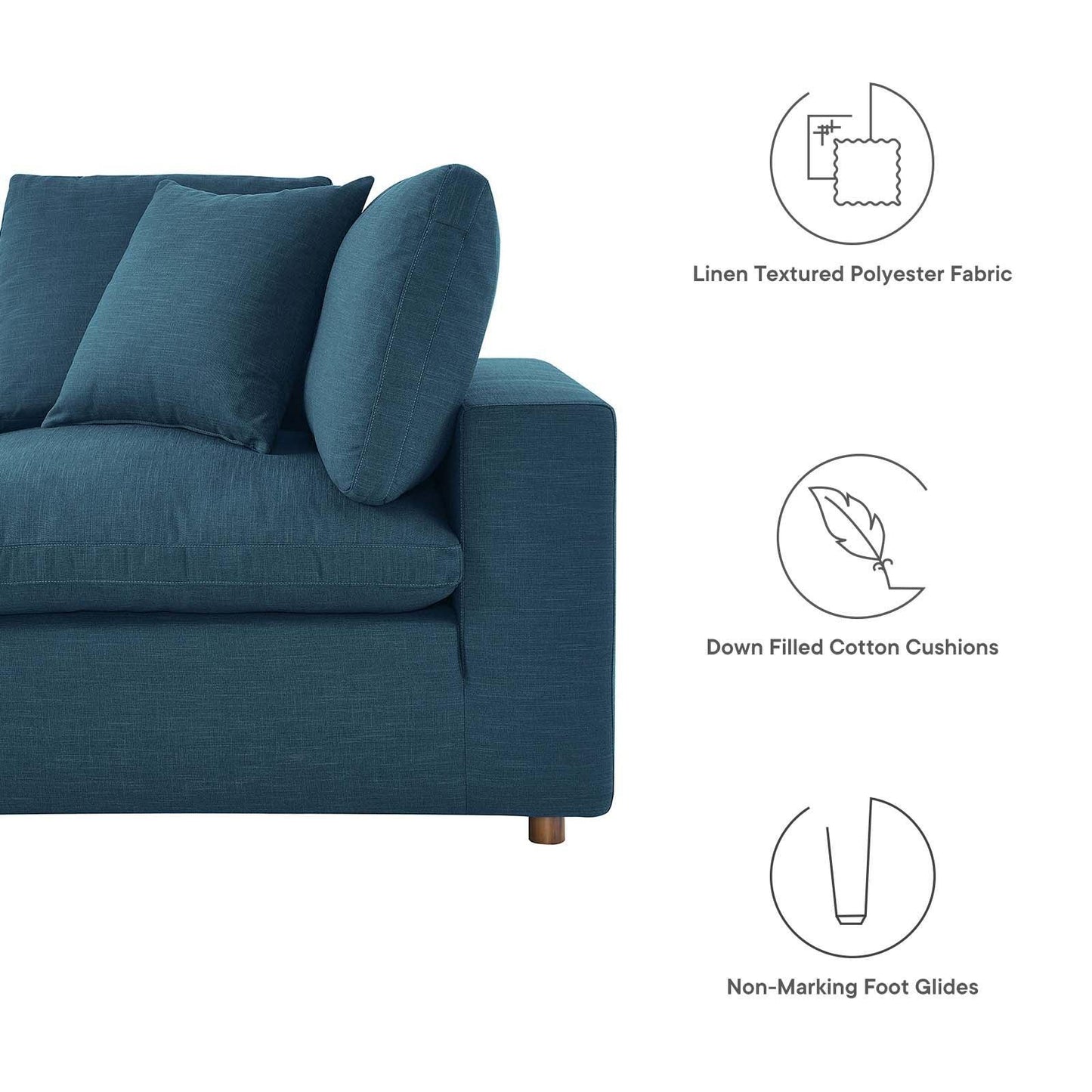 Modway Commix Down Filled Overstuffed 4 Piece Sectional Sofa Set, EEI-3357 FredCo