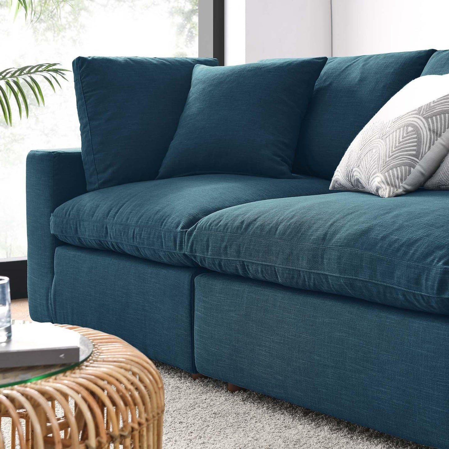 Modway Commix Down Filled Overstuffed 4 Piece Sectional Sofa Set, EEI-3357 FredCo