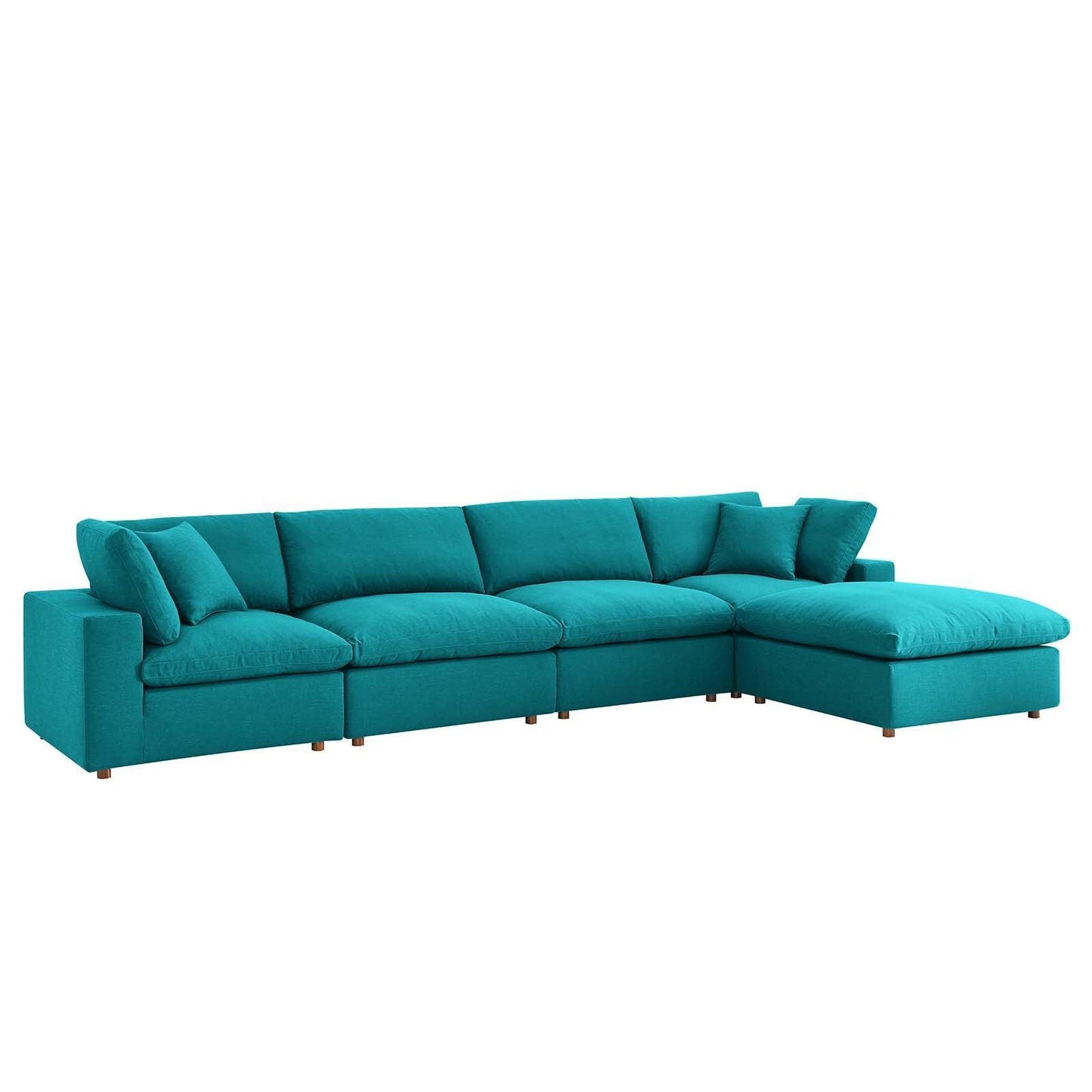 Modway Commix Down Filled Overstuffed 5 Piece Sectional Sofa Set FredCo