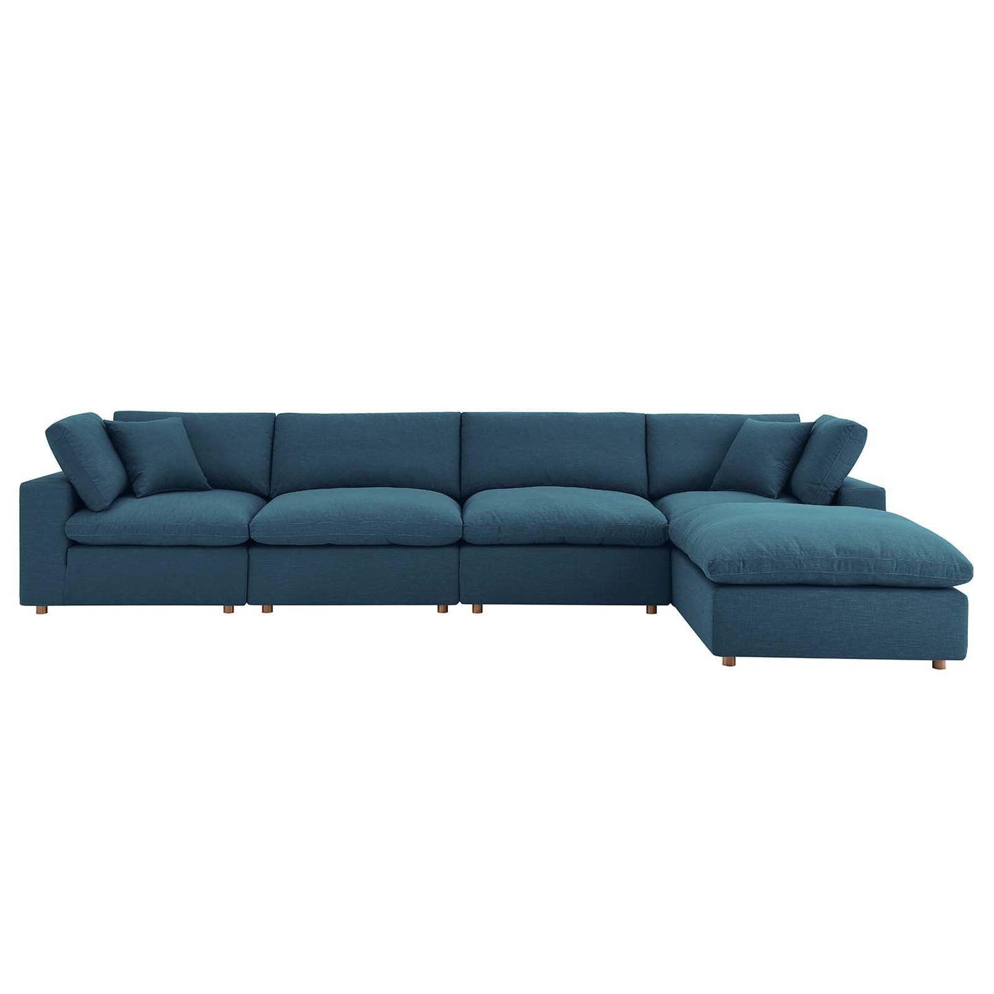 Modway Commix Down Filled Overstuffed 5 Piece Sectional Sofa Set FredCo