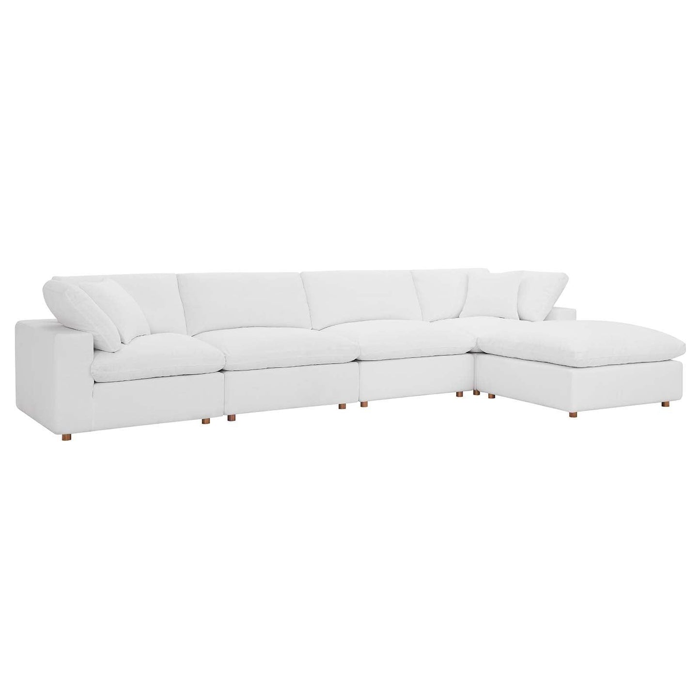 Modway Commix Down Filled Overstuffed 5 Piece Sectional Sofa Set FredCo