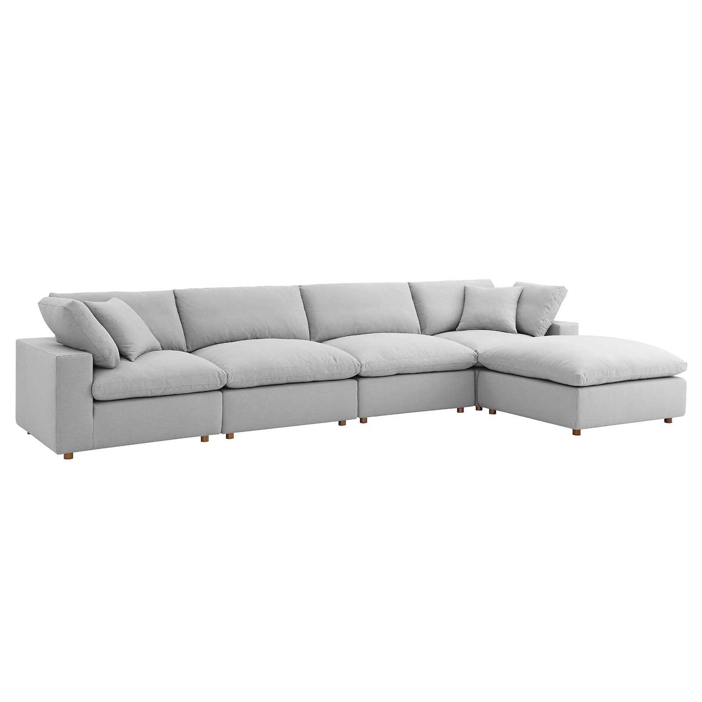 Modway Commix Down Filled Overstuffed 5 Piece Sectional Sofa Set FredCo