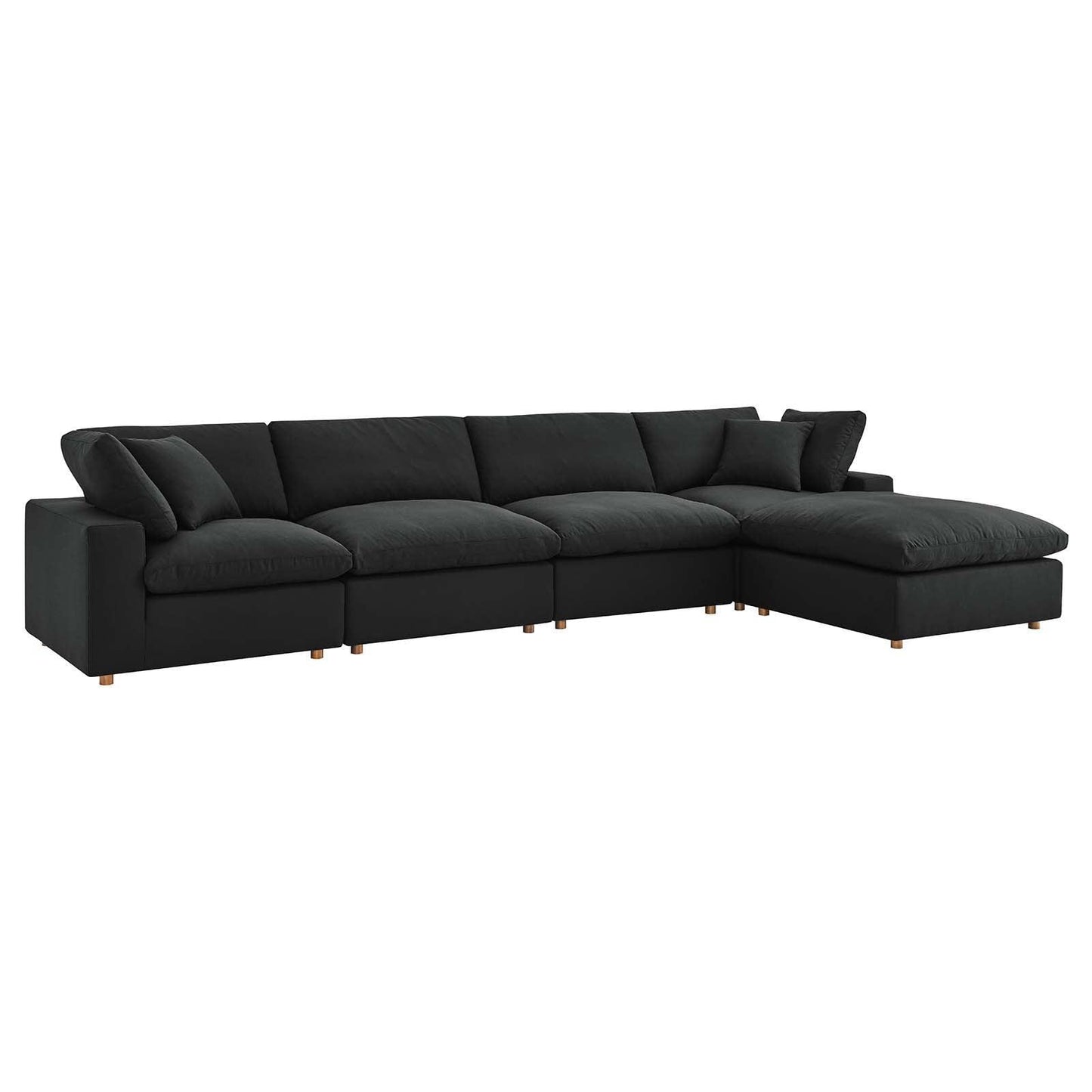 Modway Commix Down Filled Overstuffed 5 Piece Sectional Sofa Set FredCo