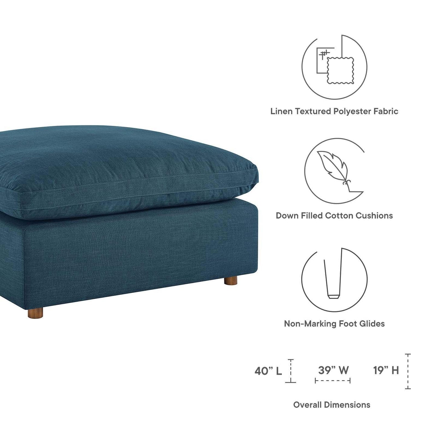 Modway Commix Down Filled Overstuffed 5 Piece Sectional Sofa Set FredCo