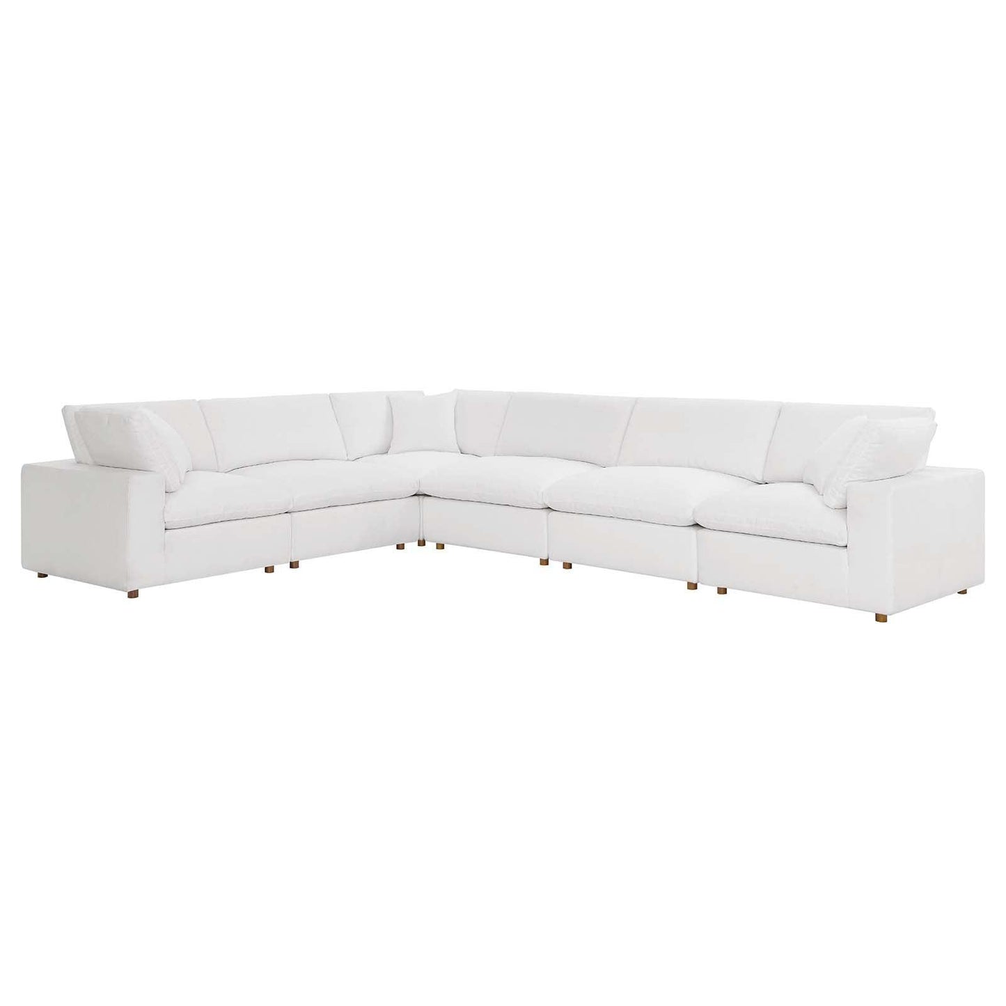 Modway Commix Down Filled Overstuffed 6 Piece Sectional Sofa Set FredCo