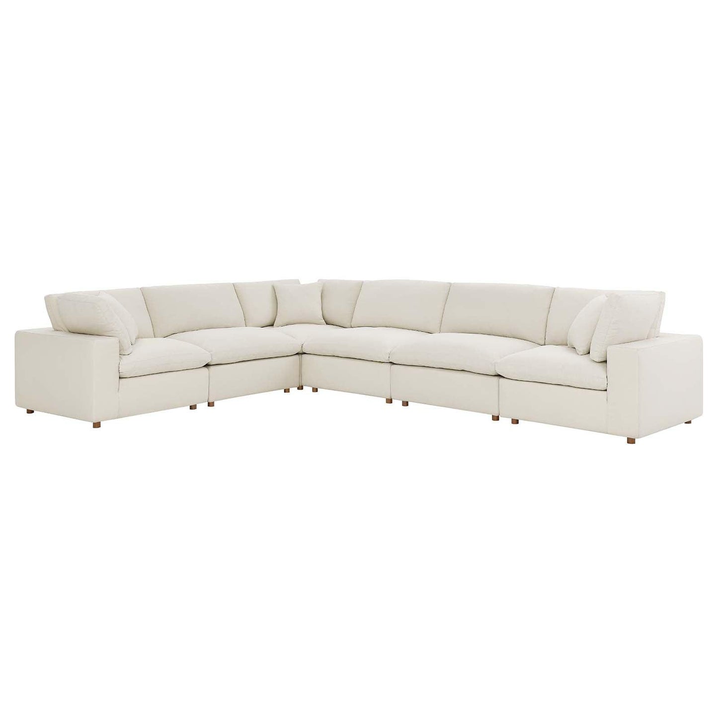 Modway Commix Down Filled Overstuffed 6 Piece Sectional Sofa Set FredCo
