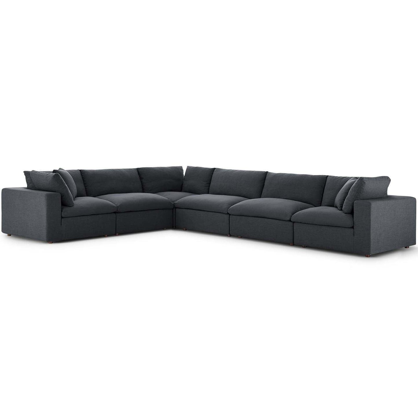 Modway Commix Down Filled Overstuffed 6 Piece Sectional Sofa Set FredCo