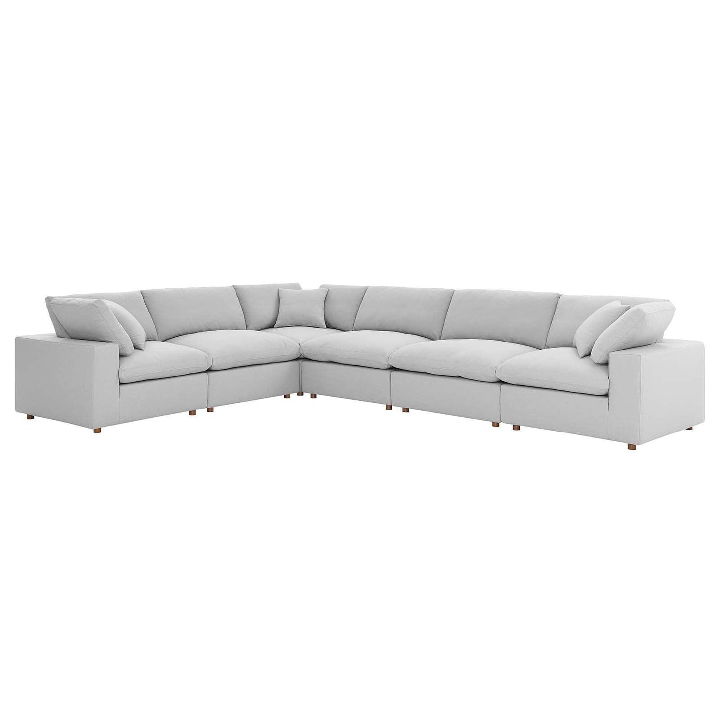 Modway Commix Down Filled Overstuffed 6 Piece Sectional Sofa Set FredCo