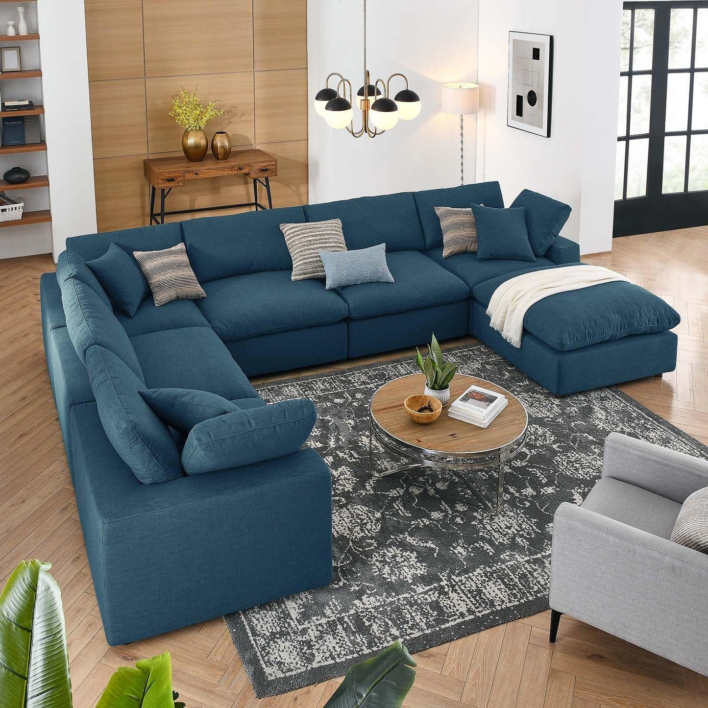 Modway Commix Down Filled Overstuffed 7-Piece Sectional Sofa FredCo