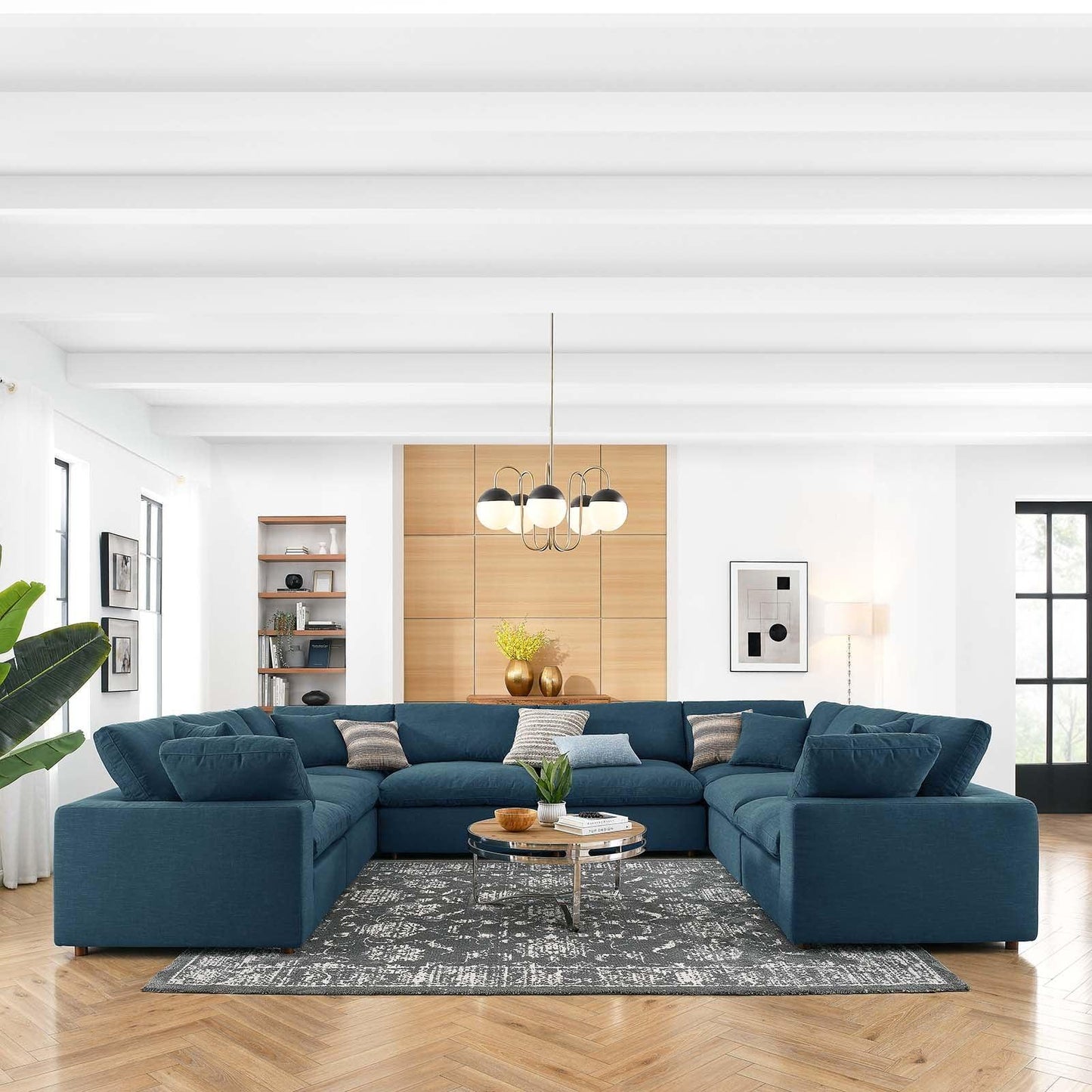 Modway Commix Down Filled Overstuffed 8-Piece Sectional Sofa FredCo