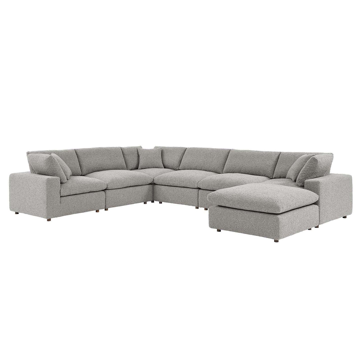 Modway Commix Down Filled Overstuffed Boucle 7-Piece Sectional Sofa FredCo