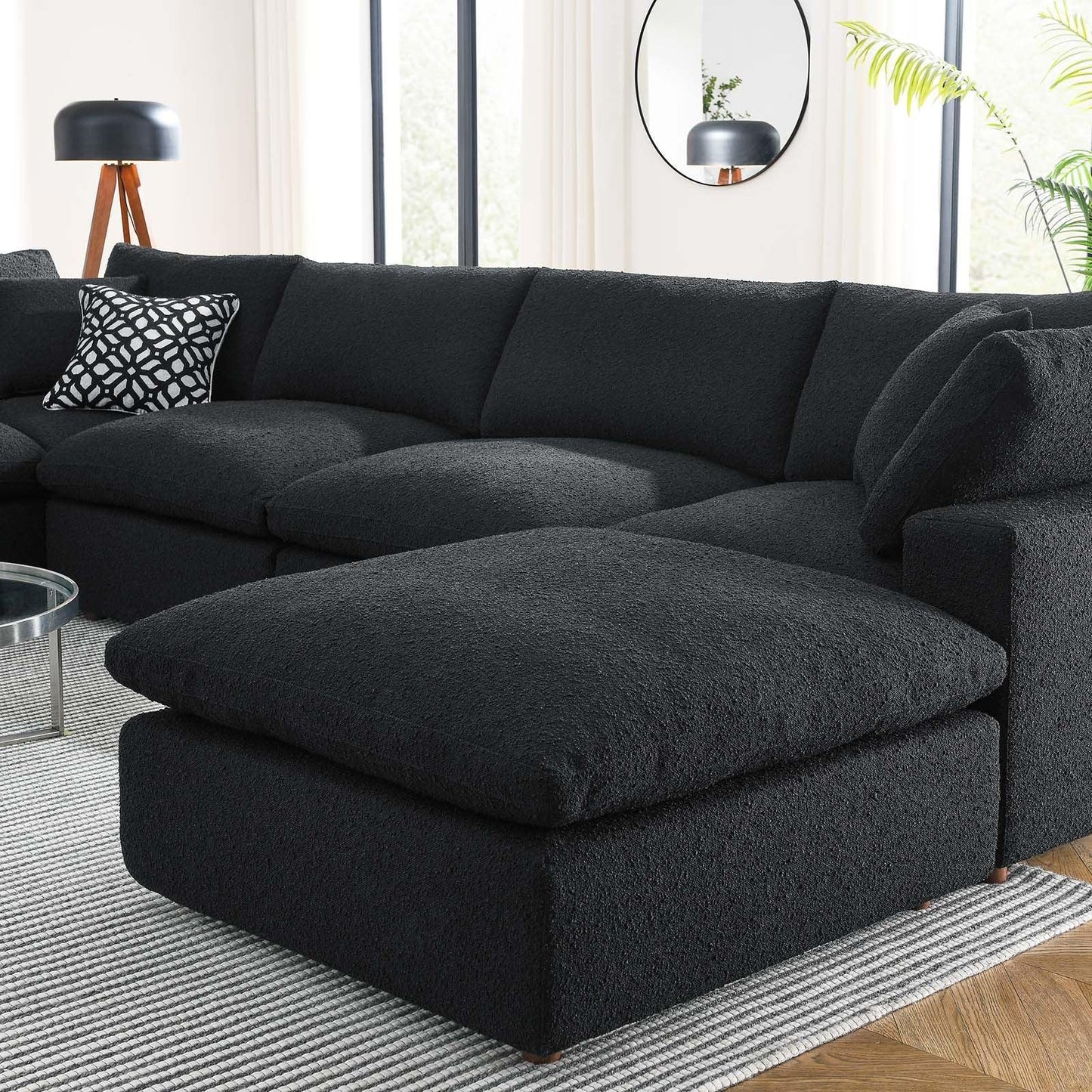 Modway Commix Down Filled Overstuffed Boucle 7-Piece Sectional Sofa FredCo
