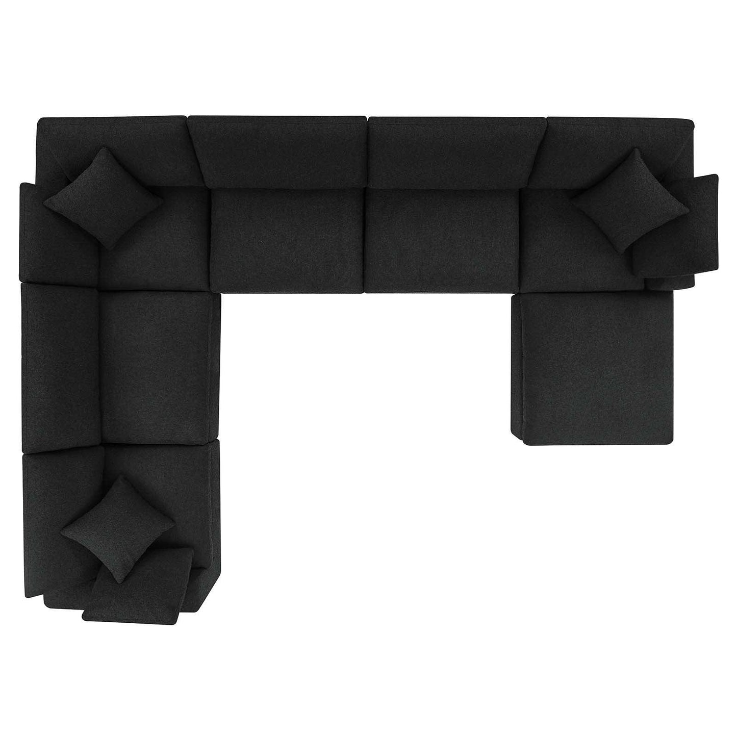 Modway Commix Down Filled Overstuffed Boucle 7-Piece Sectional Sofa FredCo