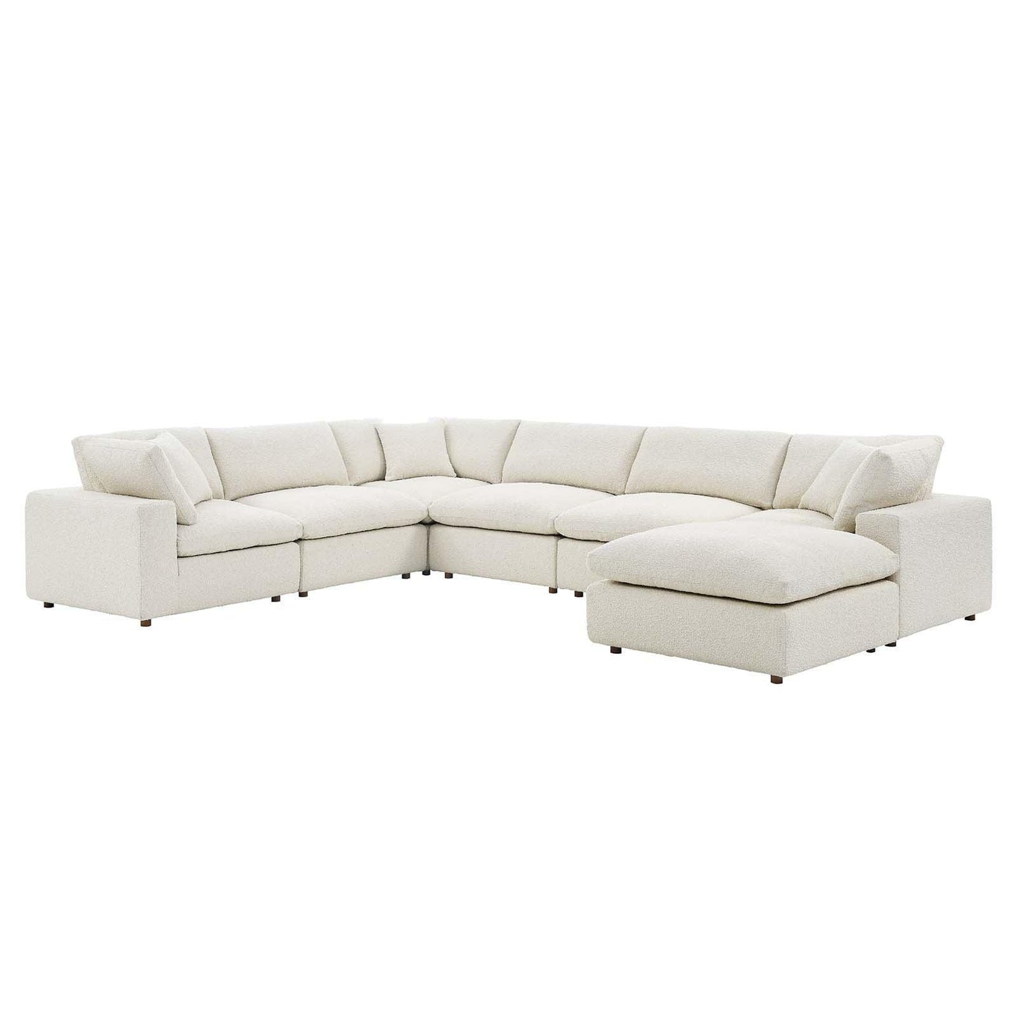 Modway Commix Down Filled Overstuffed Boucle 7-Piece Sectional Sofa FredCo